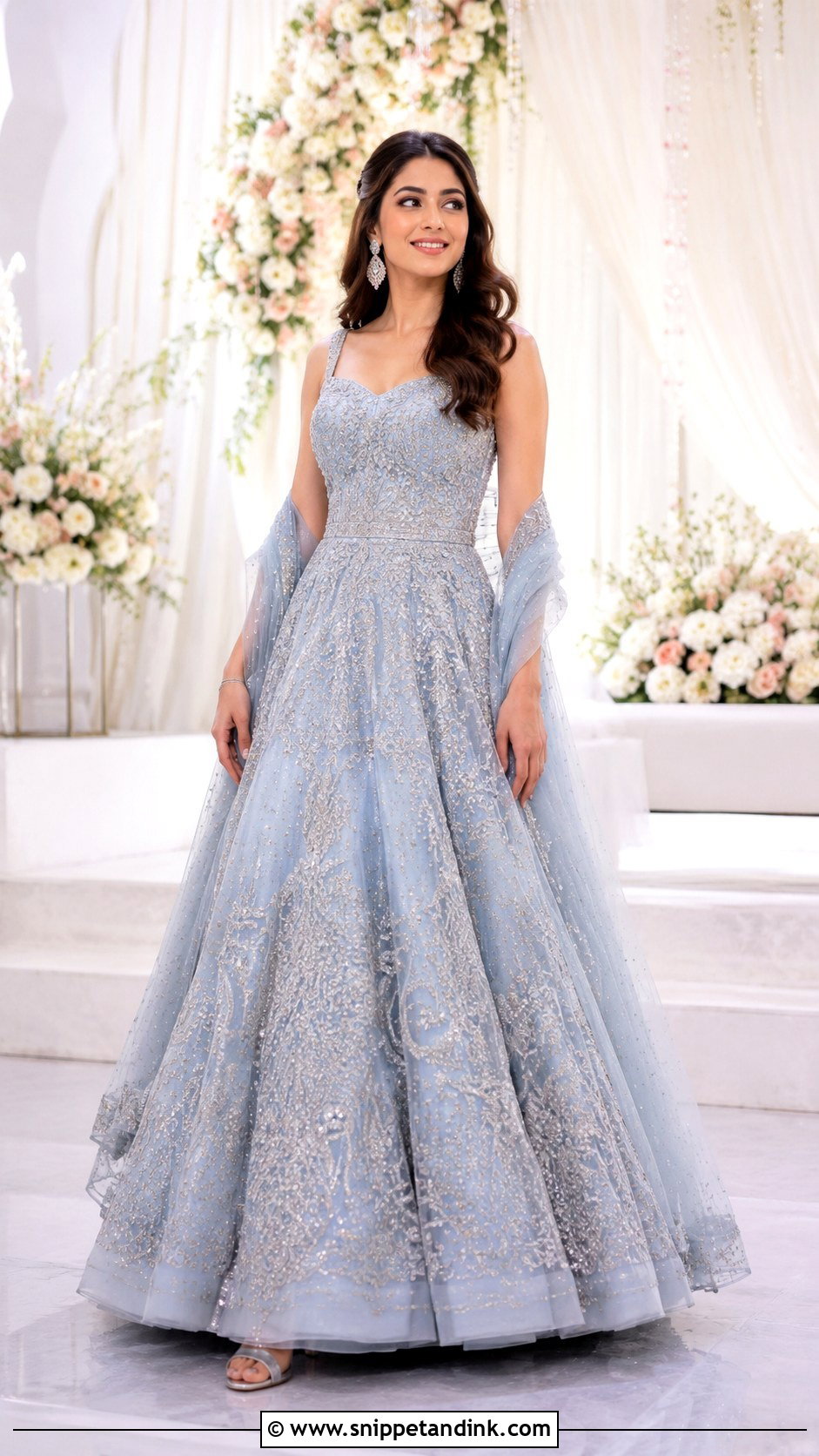 Pastel Bridal Sangeet Gown - Snippet and Ink - 25 Bridal Sangeet Outfit Gown Ideas