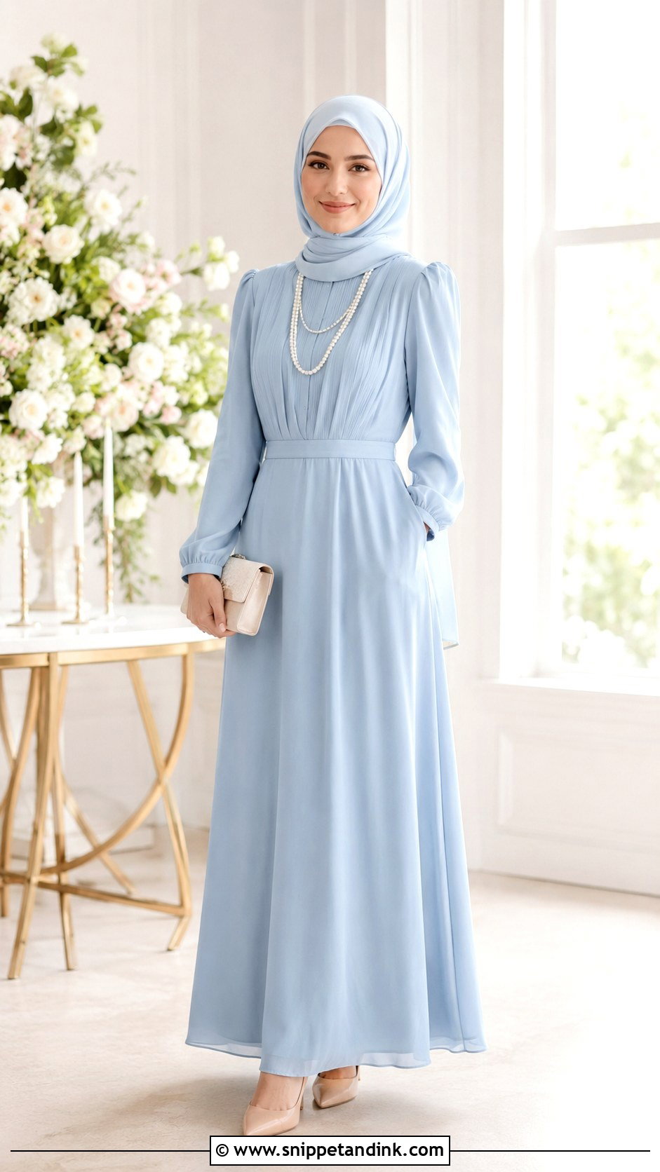 Pastel Bridesmaid Hijab Outfit - Snippet and Ink - 25 Braidsmaid Hijab Style Ideas