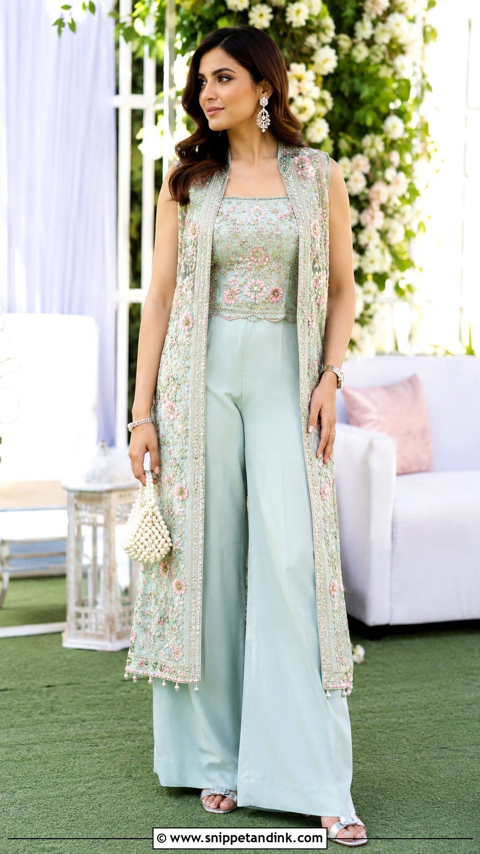 Pastel Embroidered Co Ord Mehndi Outfit - Snippet and Ink - 20 Mehandi Function Dresses Mehndi Outfit