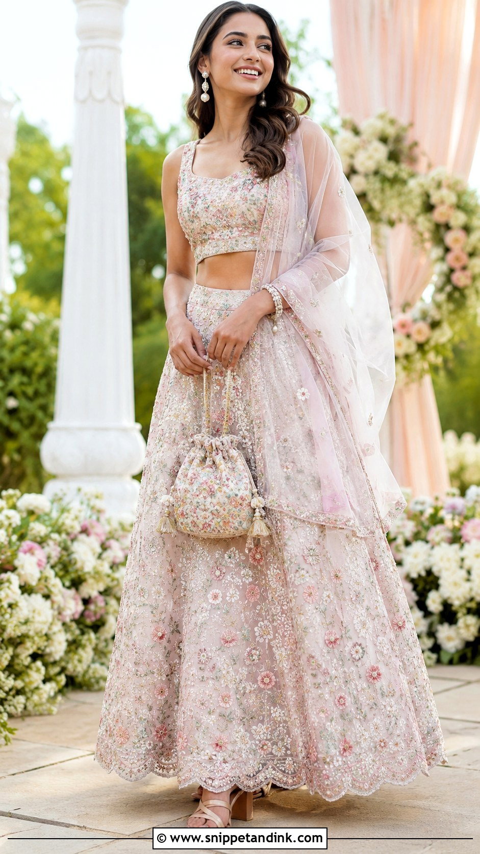 Pastel Embroidered Lehenga for Brothers Wedding - Snippet and Ink - 20 Indian Dress for Brothers Wedding Ideas