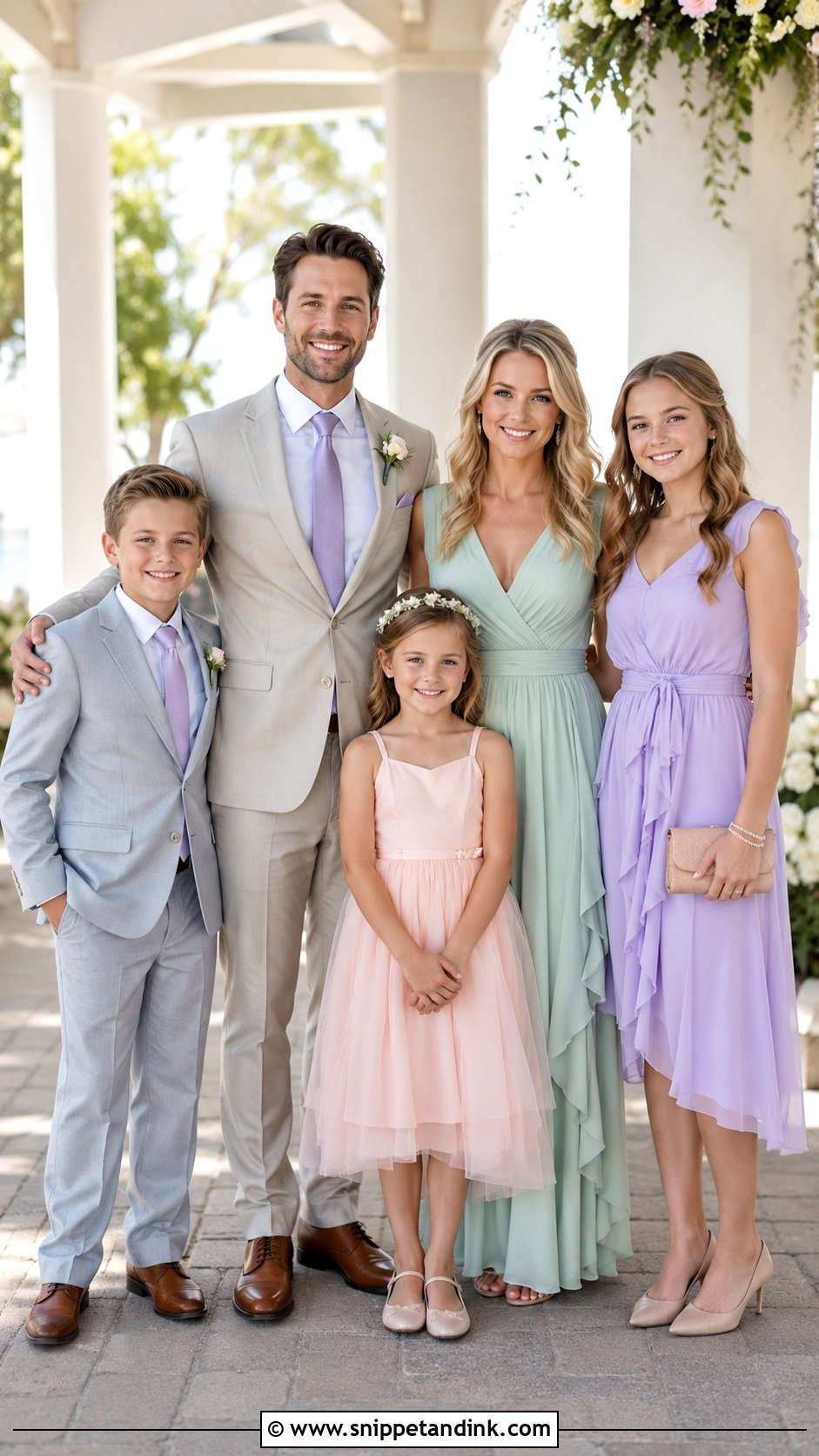 Pastel Family Wedding Outfit - Snippet and Ink - 25 Matching Family Outfits for Wedding