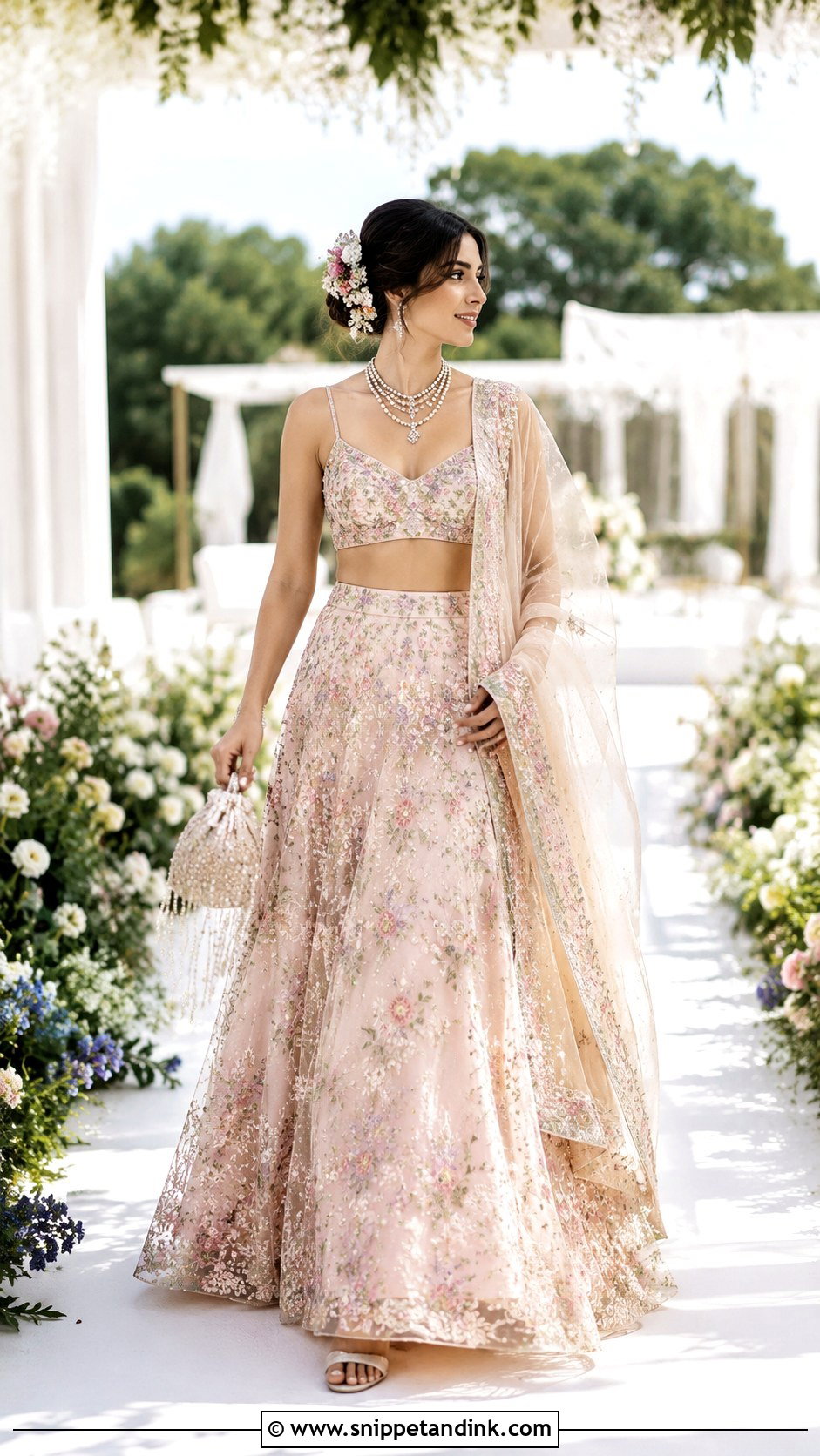 Pastel Floral Bridal Lehenga - Snippet and Ink - 20 Desi Bridal Dresses