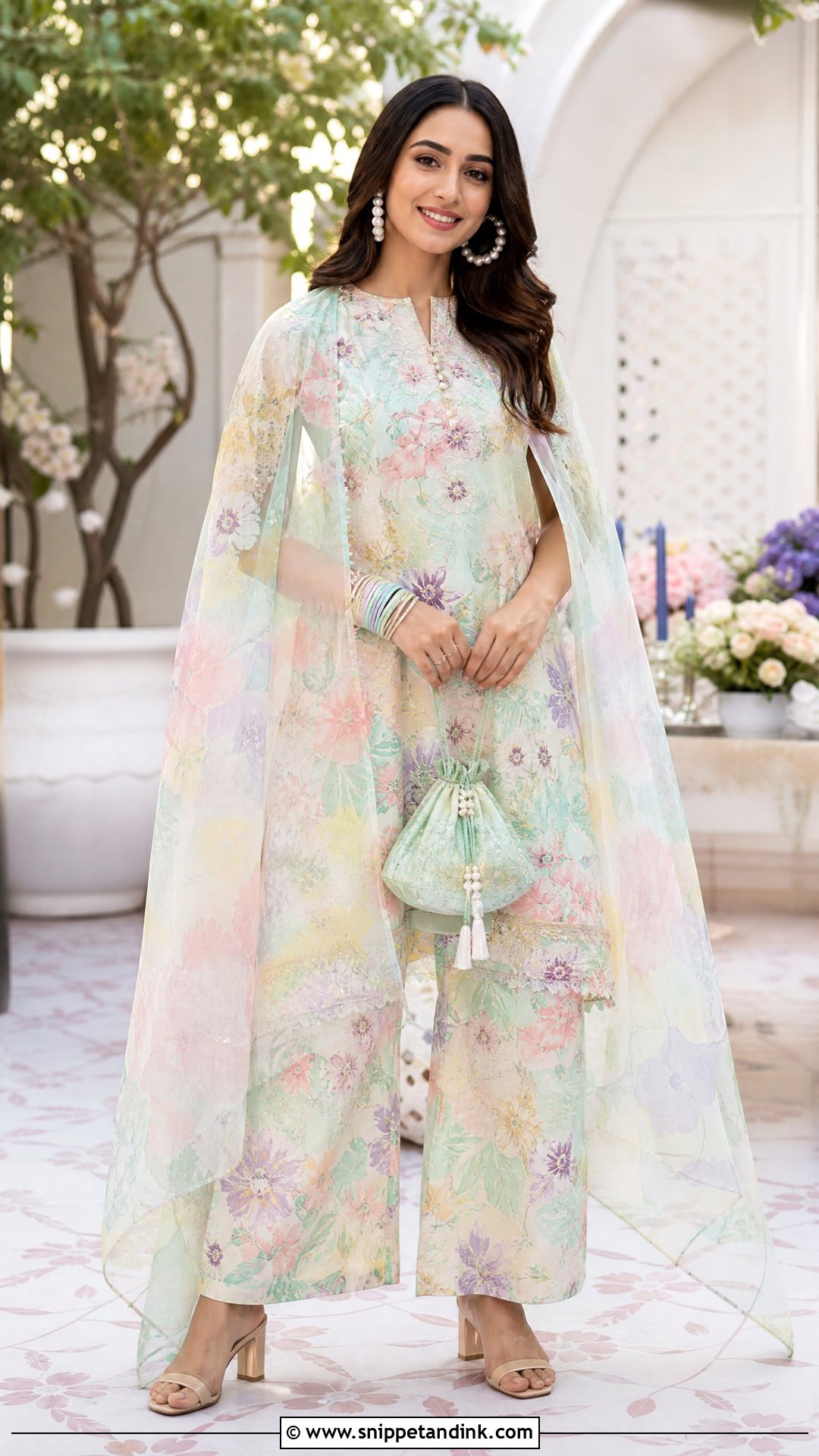Pastel Floral Co Ord Mehendi Outfit - Snippet and Ink - 25 Haldi Mehendi Outfit Ideas