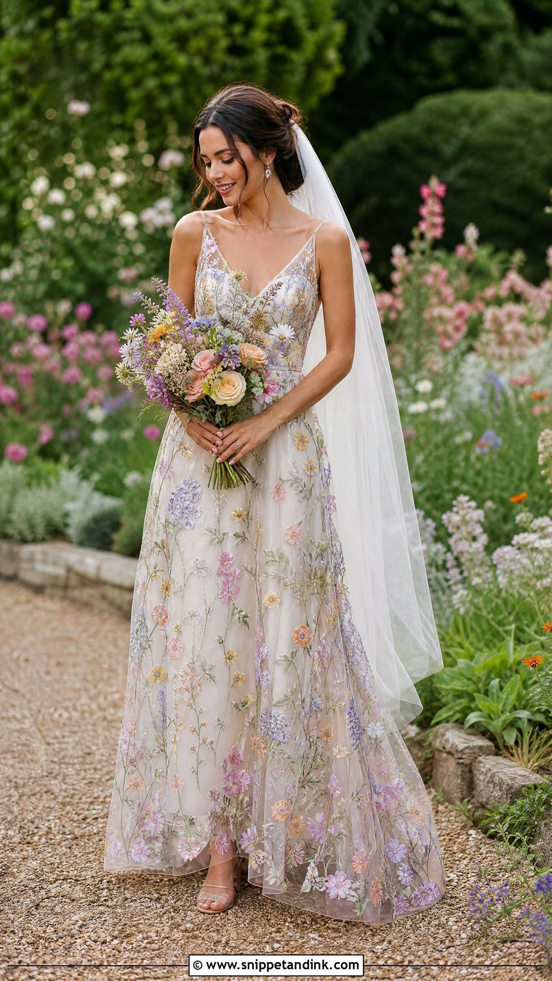 Pastel Floral Embroidered Wedding Dress - Snippet and Ink - 20 Pastel Wedding Dresses