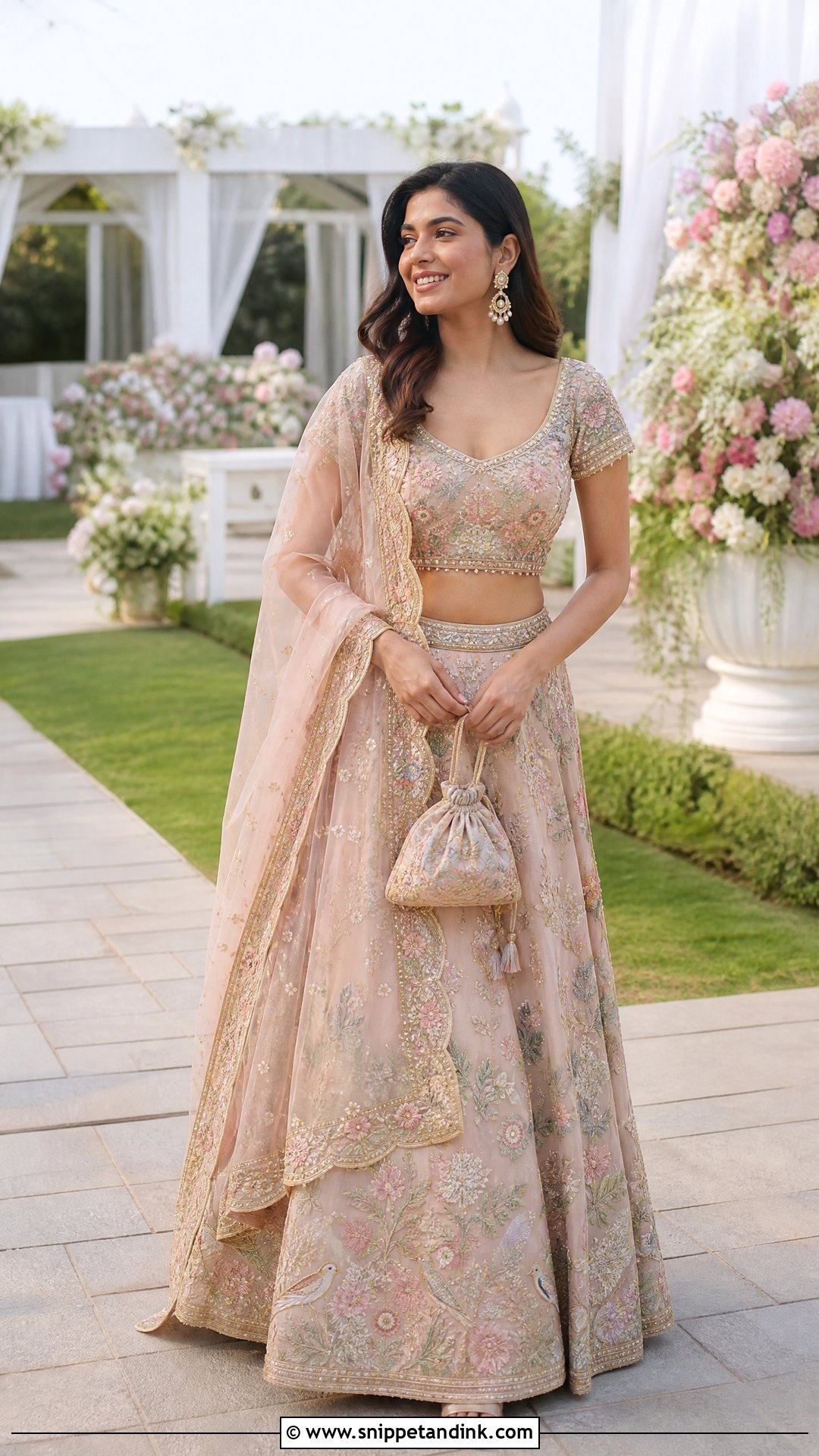 Pastel Floral Lehenga For Indian Wedding - Snippet and Ink - 20 Trendy Indian Wedding Outfits