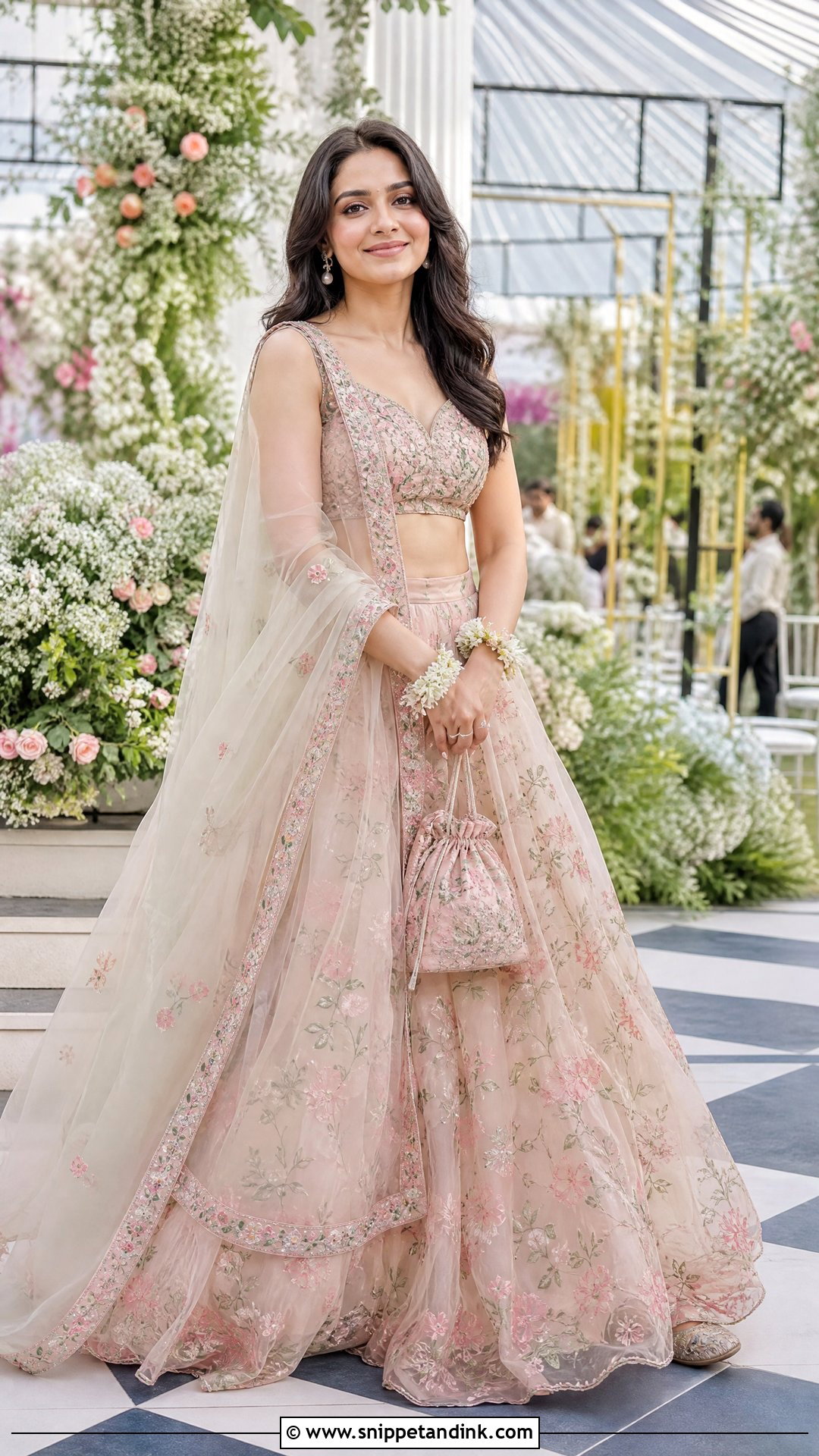 Pastel Floral Lehenga For North Indian Wedding - Snippet and Ink - 20 North Indian Wedding Outfits