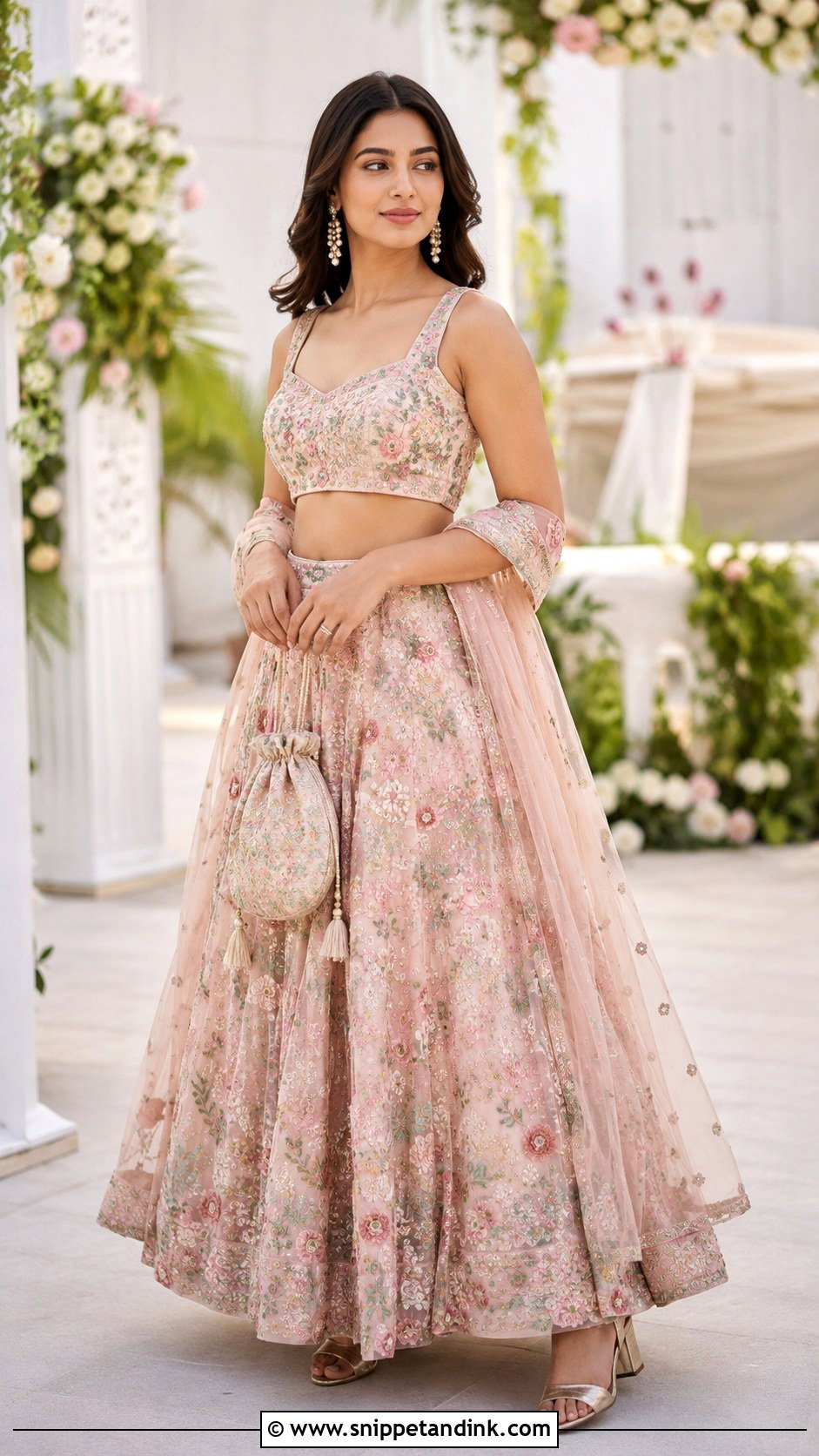 Pastel Floral Lehenga Outfit - Snippet and Ink - 20 Indian Marriage Outfits for Women