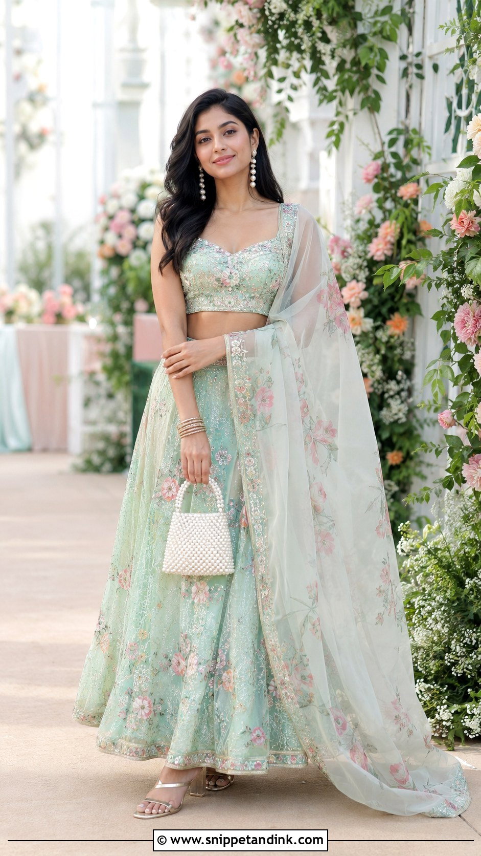 Pastel Floral Lehenga Wedding Outfit - Snippet and Ink - 20 Ethnic Wedding Outfits