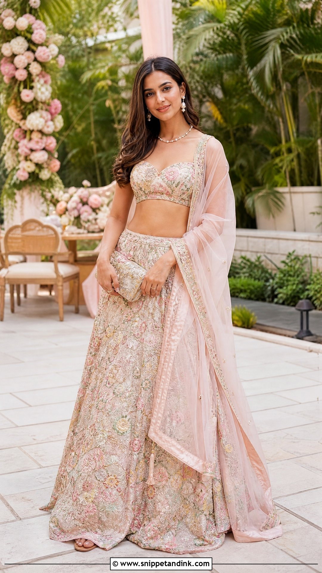Pastel Floral Lehenga for Indian Wedding - Snippet and Ink - 20 Indian Wedding Dress for Women Ideas