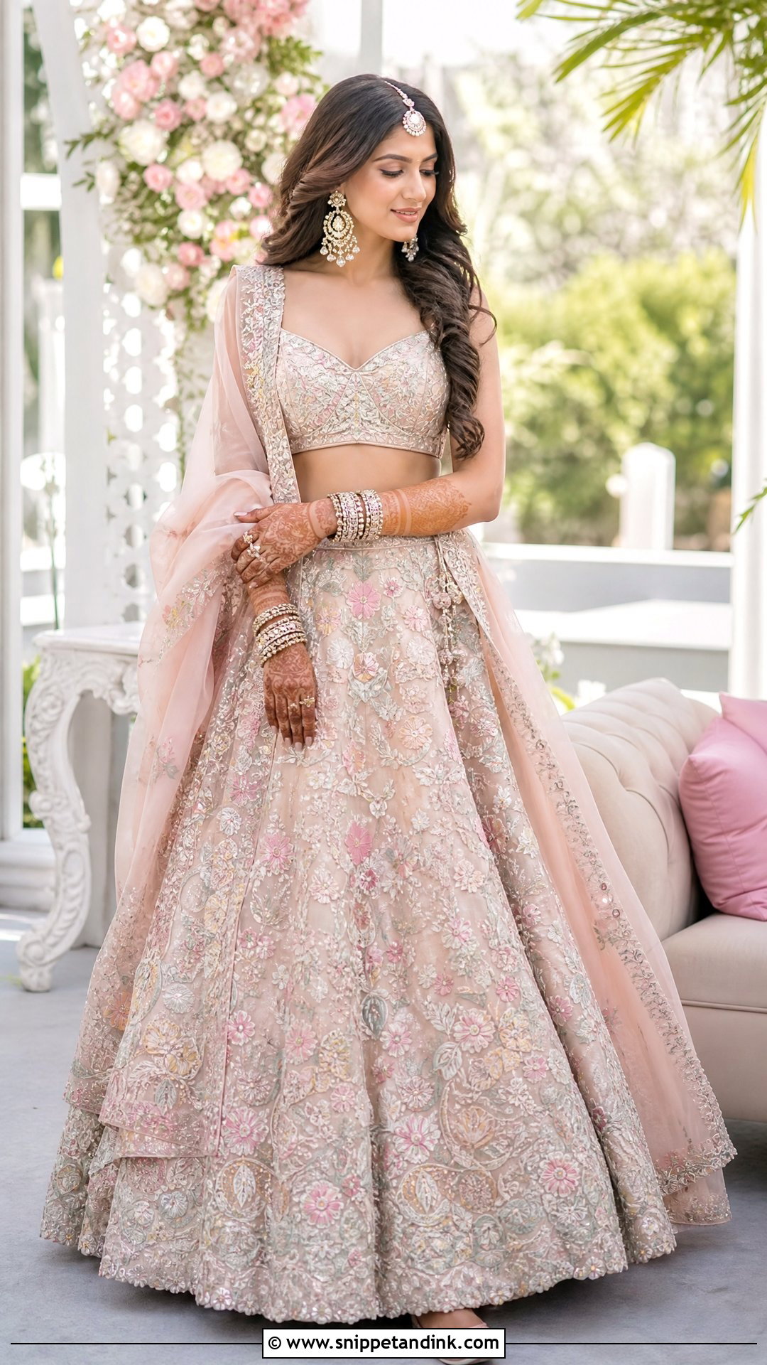 Pastel Floral Lehenga for Sagan - Snippet and Ink - 20 Sagan Outfits for Bride