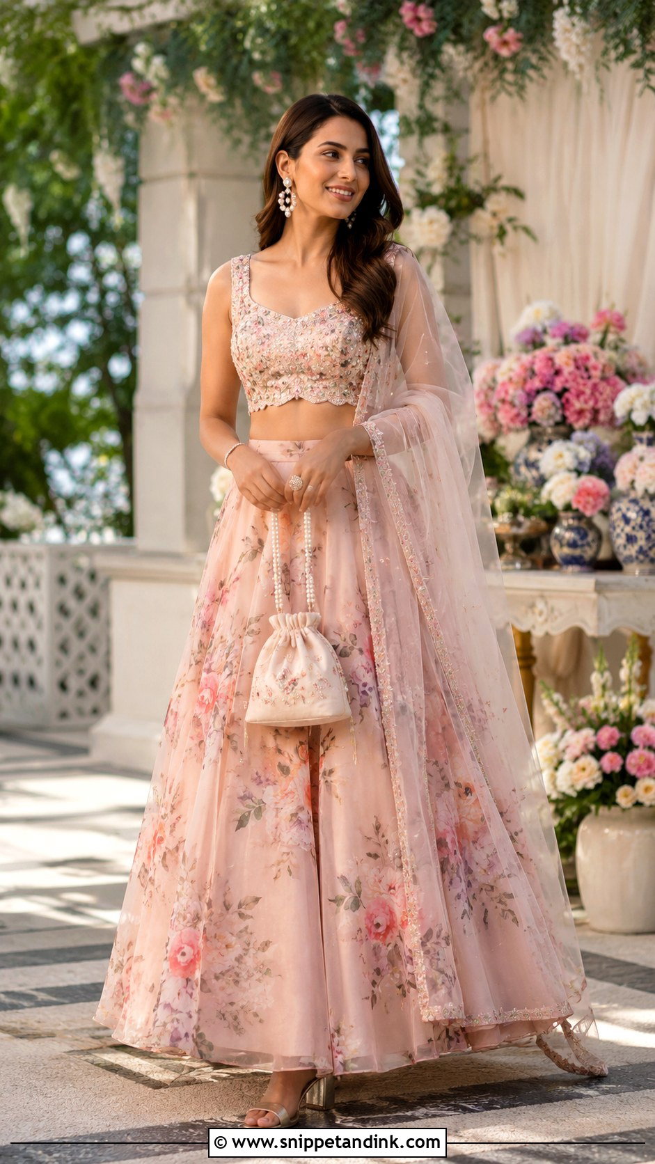 Pastel Floral Lehenga for Wedding Party - Snippet and Ink - 20 Indian Dress for Wedding Party Ideas
