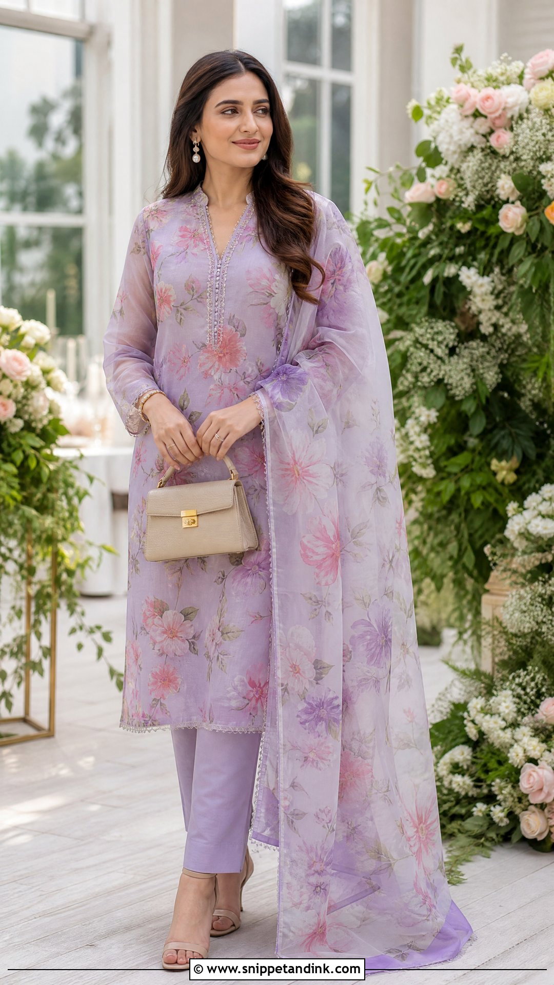 Pastel Floral Organza Salwar Suit - Snippet and Ink - 20 Printed Salwar Suit Ideas
