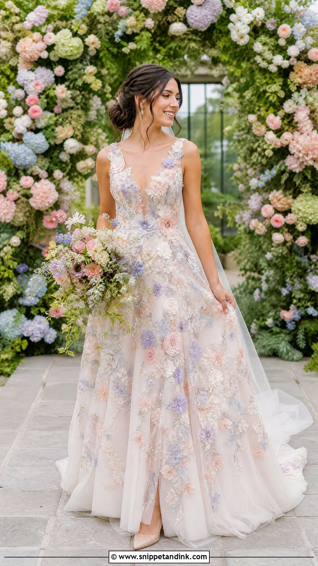 Pastel Floral Wedding Dress - Snippet and Ink - 25 Pastel Wedding Dress Ideas