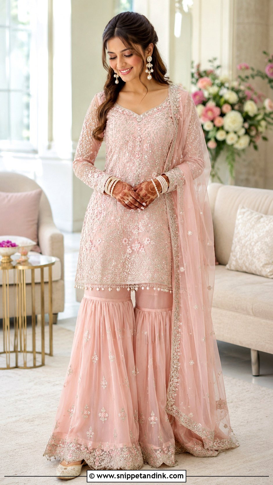 Pastel Gharara Bangle Ceremony Outfit - Snippet and Ink - 25 Bangle Ceremony Outfit for Bride Ideas