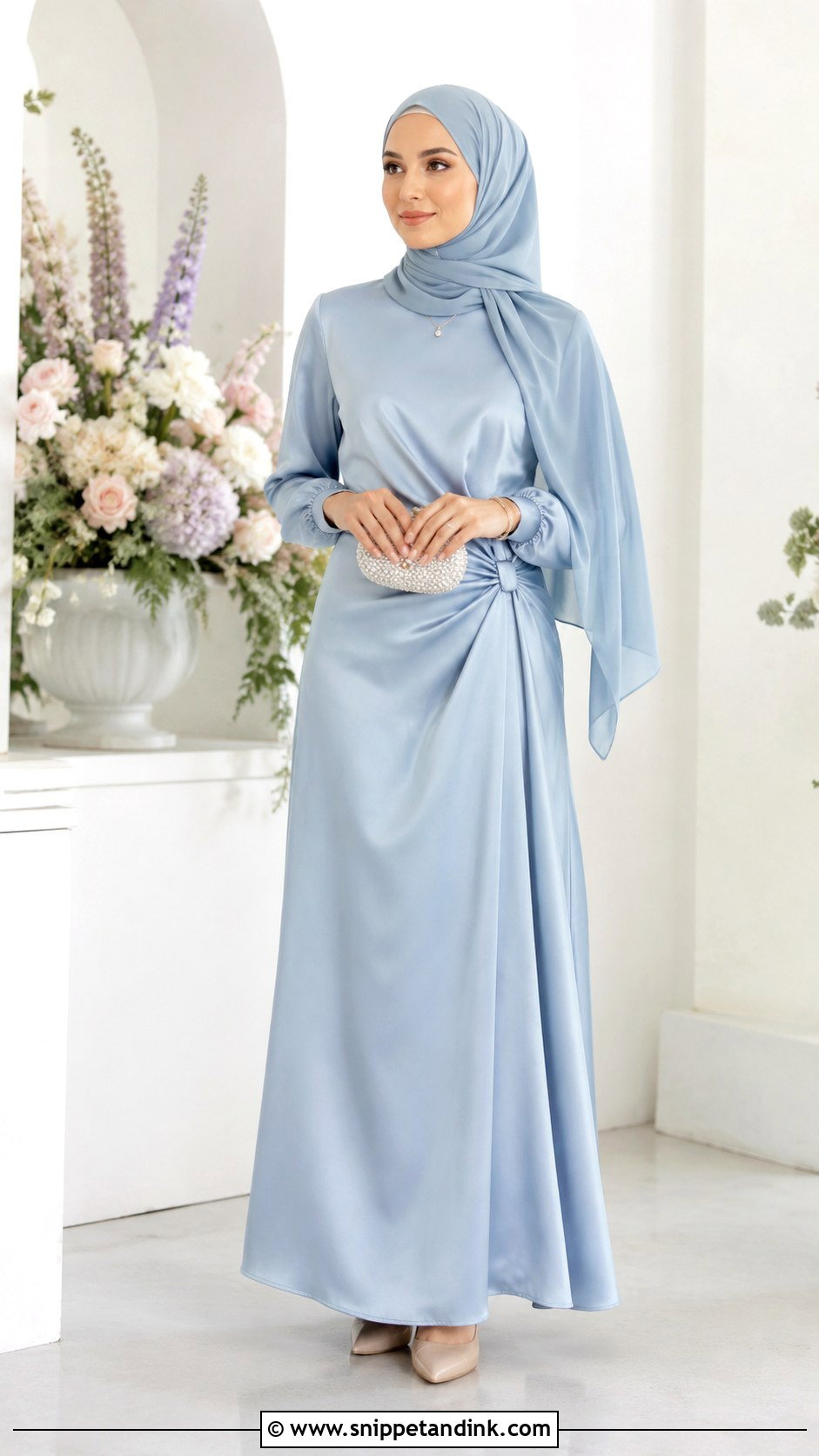 Pastel Gown With Hijab - Snippet and Ink - 25 Gown with Hijab Ideas