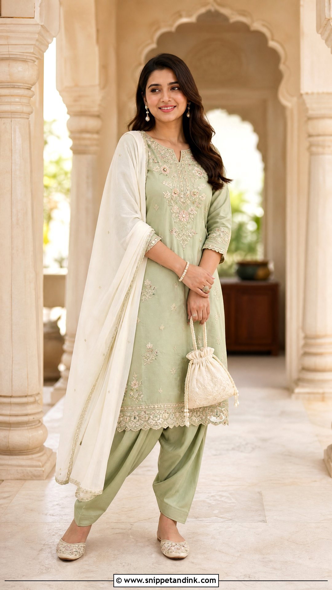 Pastel Green Embroidered Salwar Suit - Snippet and Ink - 20 Pastel Green Indian Dress Ideas