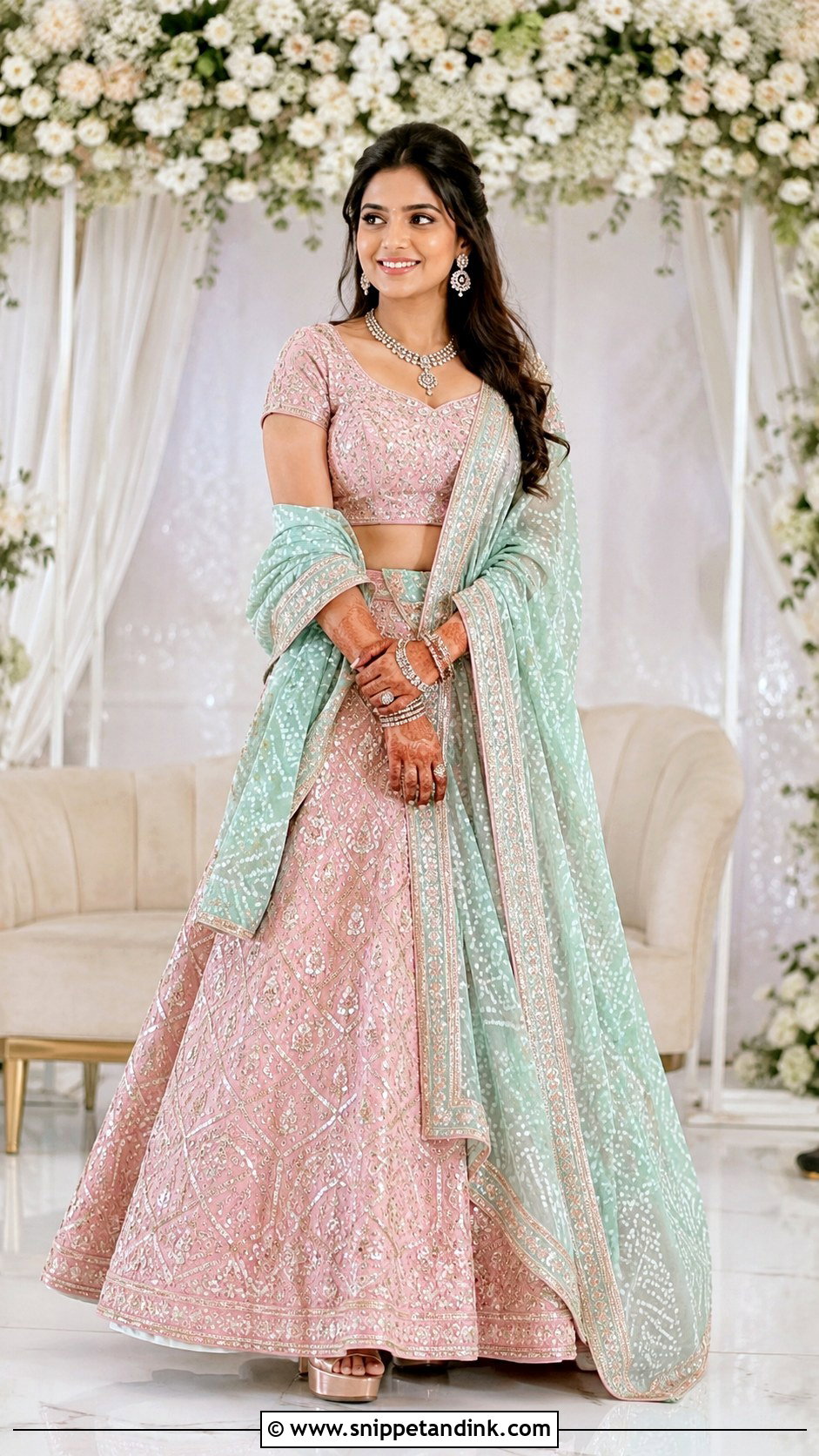 Pastel Gujarati Engagement Lehenga - Snippet and Ink - 20 Gujrati Wedding Brides Ideas