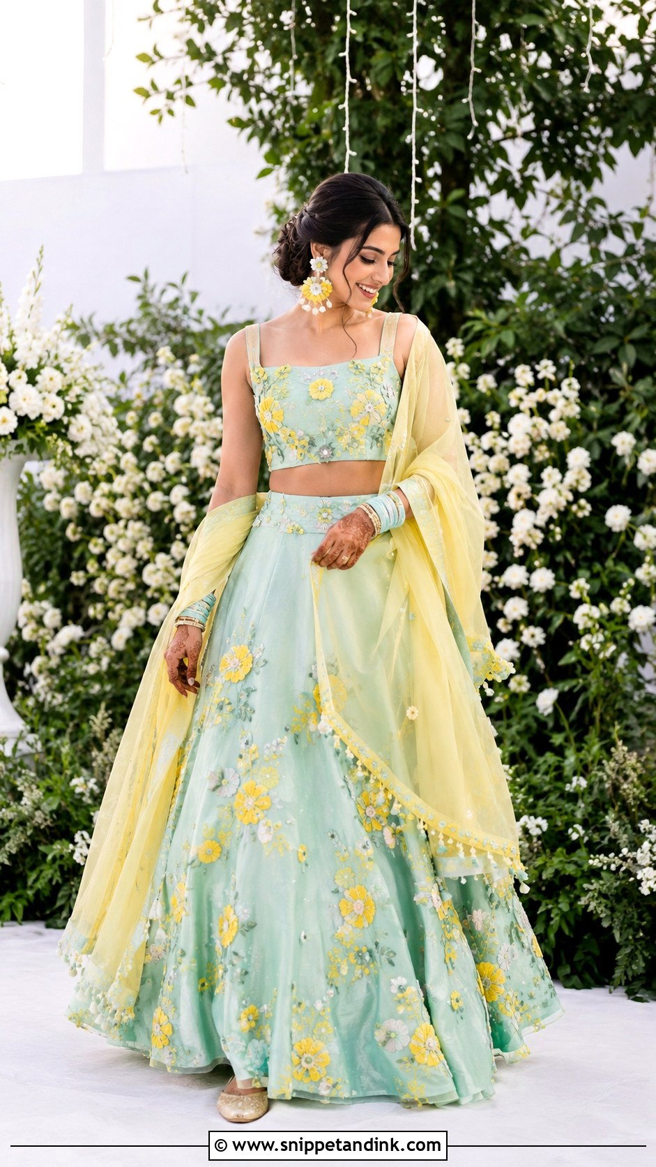 Pastel Haldi Lehenga Outfit - Snippet and Ink - 20 Haldi Outfit From Scratch Ideas