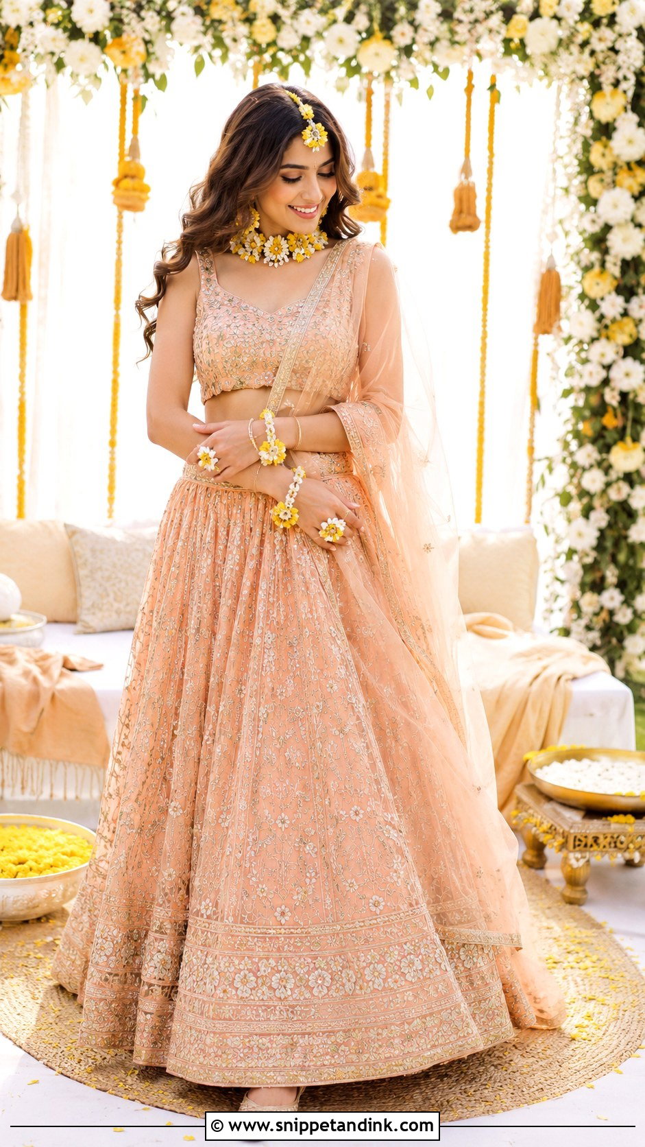 Pastel Haldi Outfit For Bride - Snippet and Ink - 25 Trending Haldi Outfits for Bride