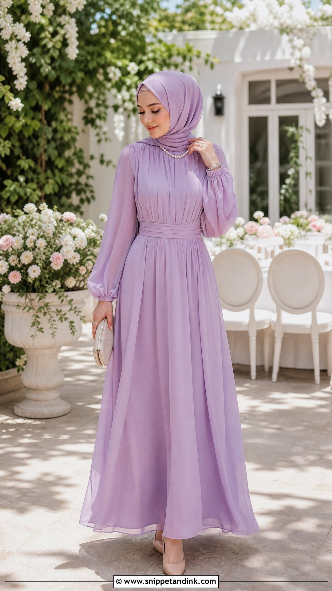 Pastel Hijab Wedding Guest Dress - Snippet and Ink - 25 Hijab Ideas for Wedding