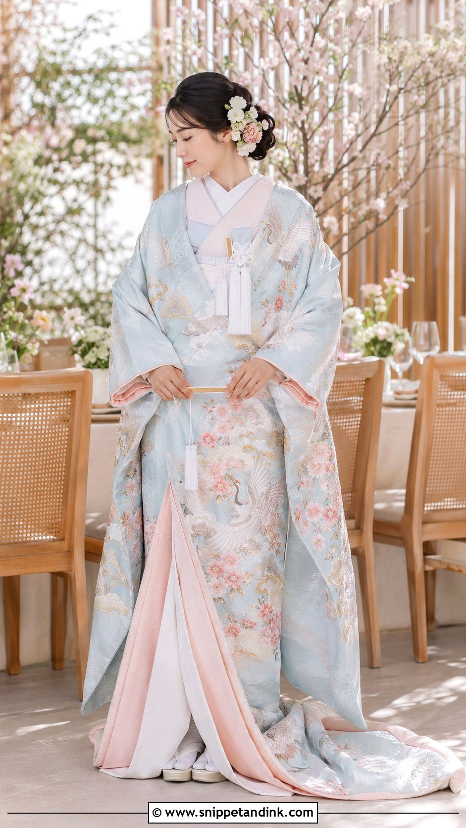 Pastel Iro Uchikake Japanese Wedding Dress - Snippet and Ink - 20 Modern Japanese Wedding Dress Ideas