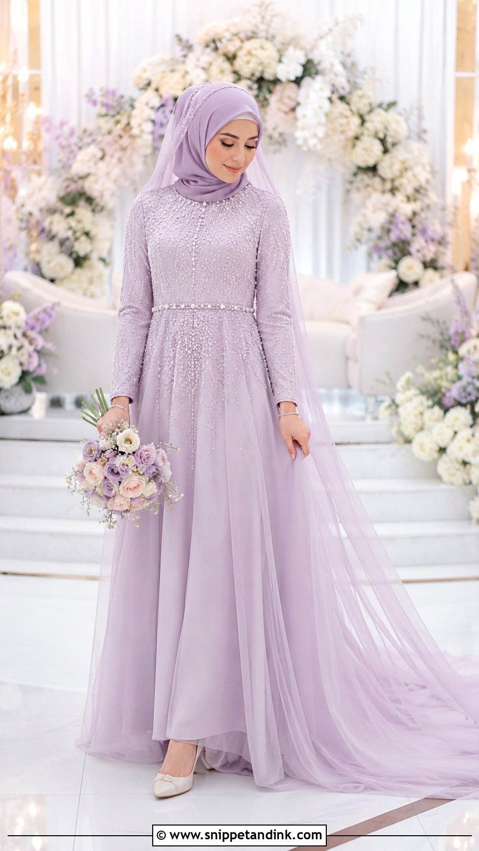 Pastel Islamic Wedding Dress With Hijab - Snippet and Ink - 25 Islamic Wedding Dress Hijab Bride Ideas