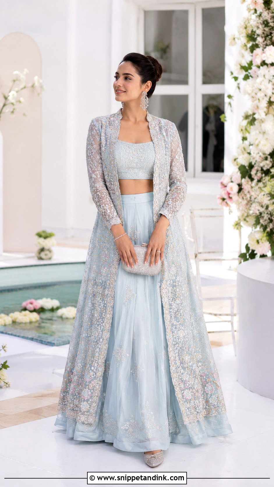 Pastel Jacket Lehenga Jal Ceremony Outfit - Snippet and Ink - 20 Jal Ceremony Outfit Ideas