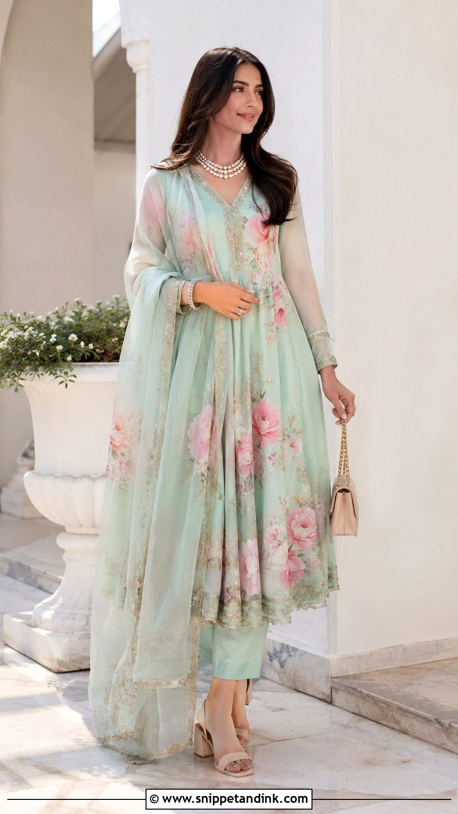 Pastel Kaliyan Wala Frock Suit For Day Function - Snippet and Ink - 25 Kaliyan Wala Frock Suit Ideas