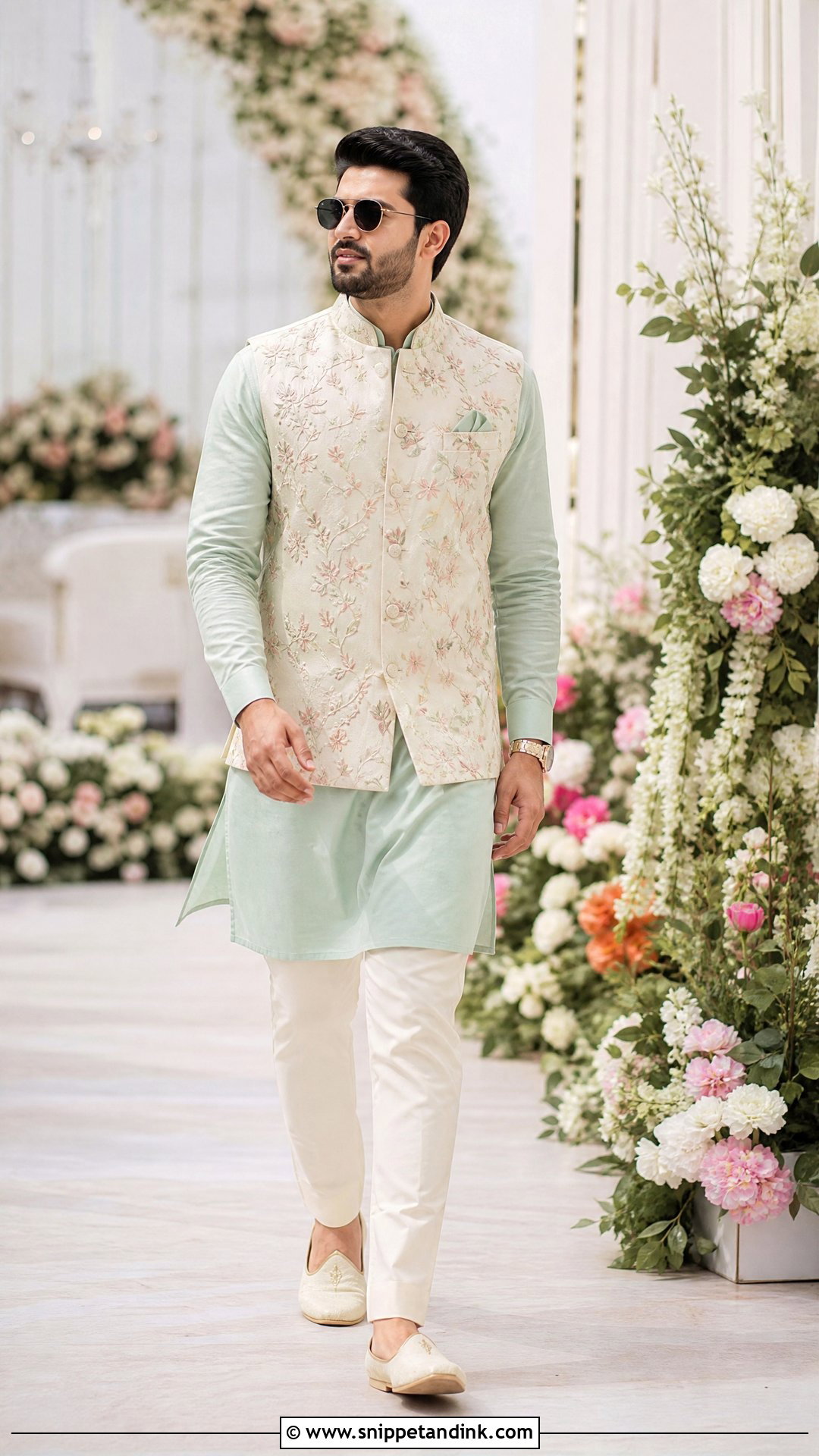 Pastel Kurta Jacket Outfit for Brides Brother - Snippet and Ink - 20 Outfit for Brides Brother Ideas