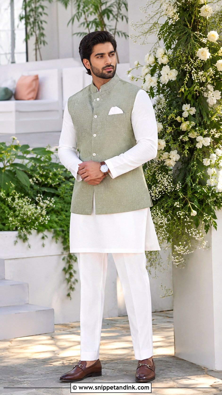 Pastel Kurta With Nehru Jacket - Snippet and Ink - 20 Brother of the Bride Ideas