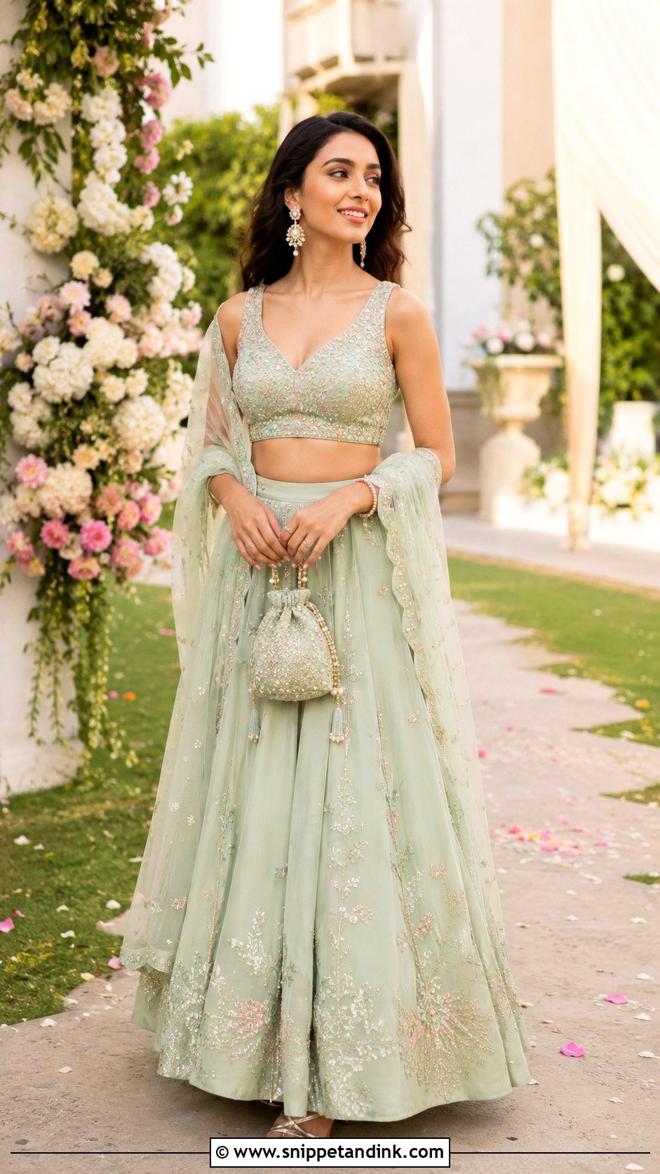 Pastel Lehenga For Indian Summer Wedding - Snippet and Ink - 25 Indian Summer Wedding Outfits