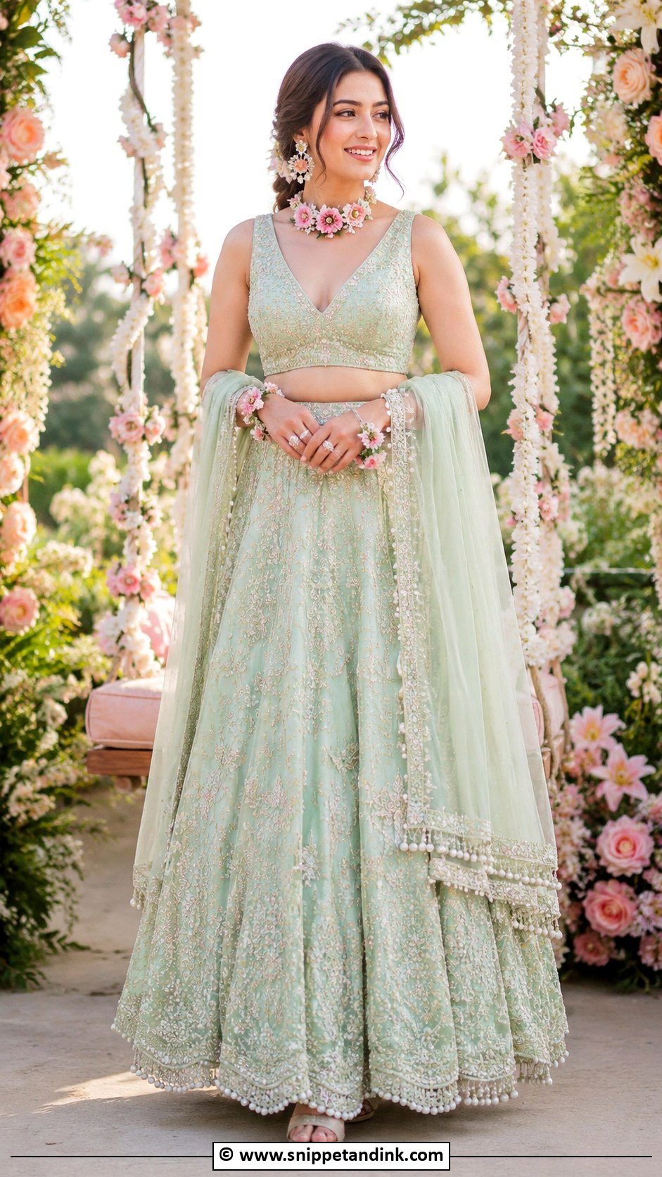 Pastel Lehenga For Mehandi Bride - Snippet and Ink - 30 Mehandi Outfits Brides