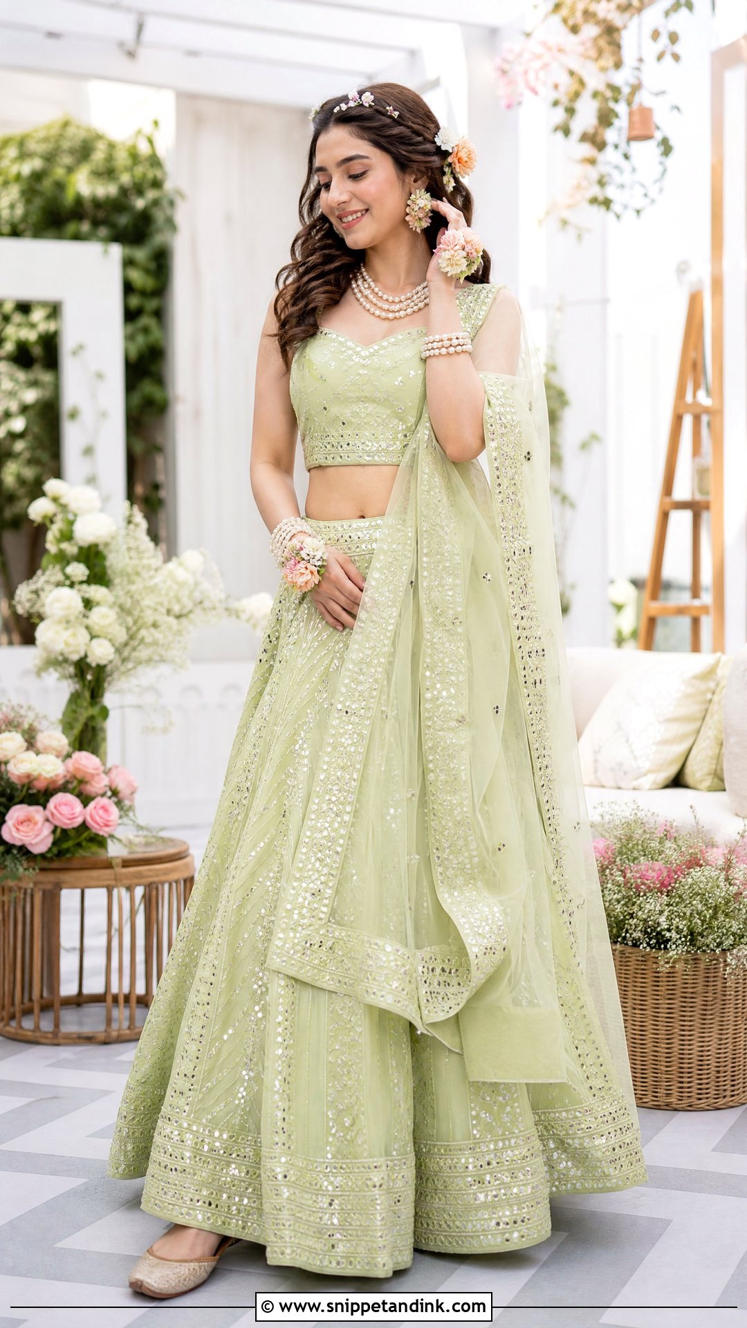 Pastel Lehenga For Mehendi Bride - Snippet and Ink - 25 Simple Mehendi Outfits for Bride