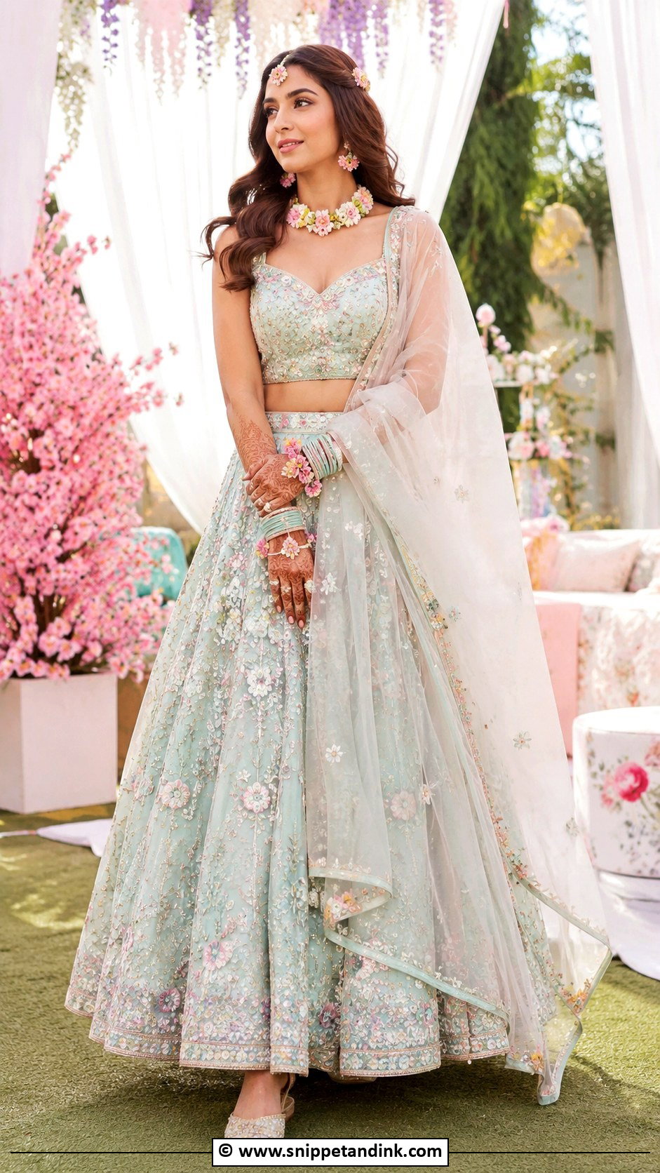 Pastel Lehenga For Mehendi - Snippet and Ink - 30 Mehendi Dress Ideas