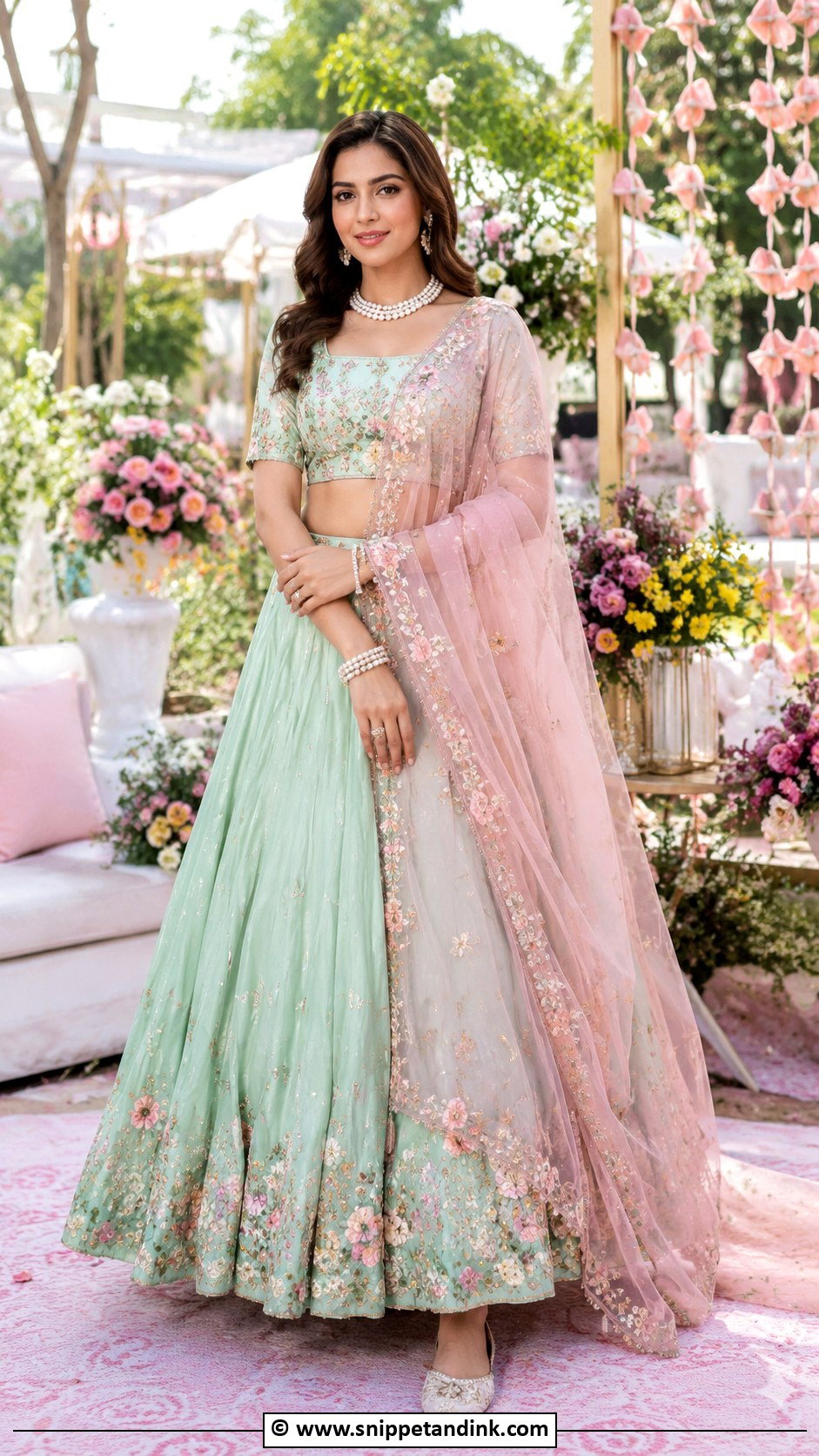 Pastel Lehenga For Mehndi - Snippet and Ink - 25 Haldi Mehndi Outfit Ideas