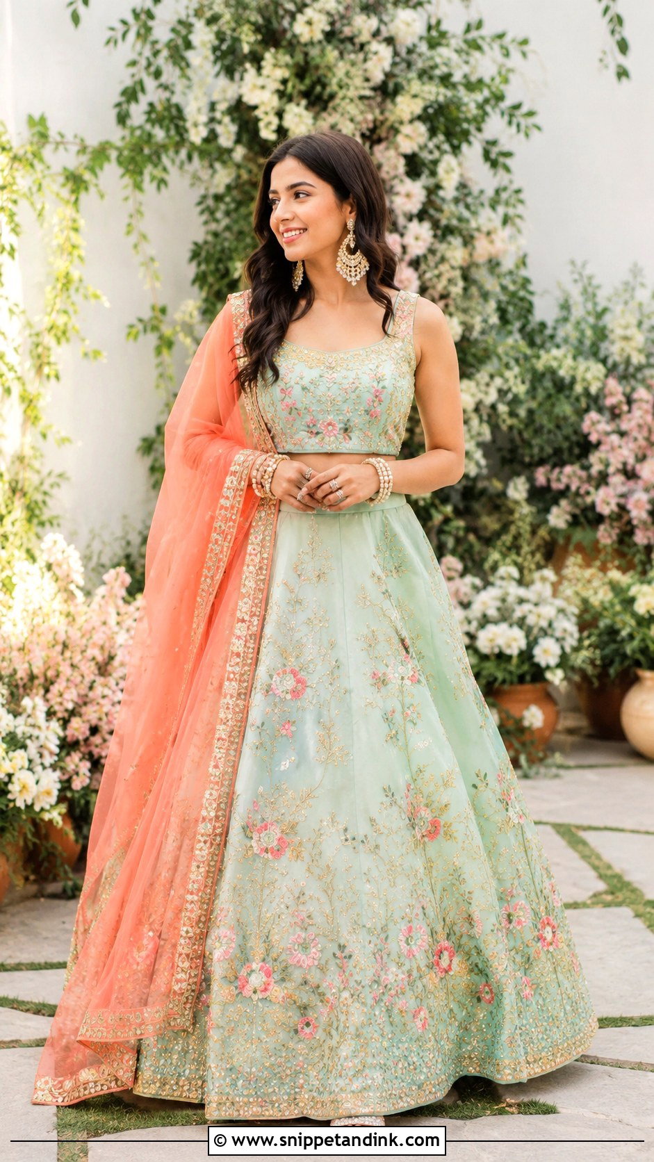 Pastel Lehenga For Mehndi Ceremony - Snippet and Ink - 25 Mehndi Ceremony Outfit Ideas