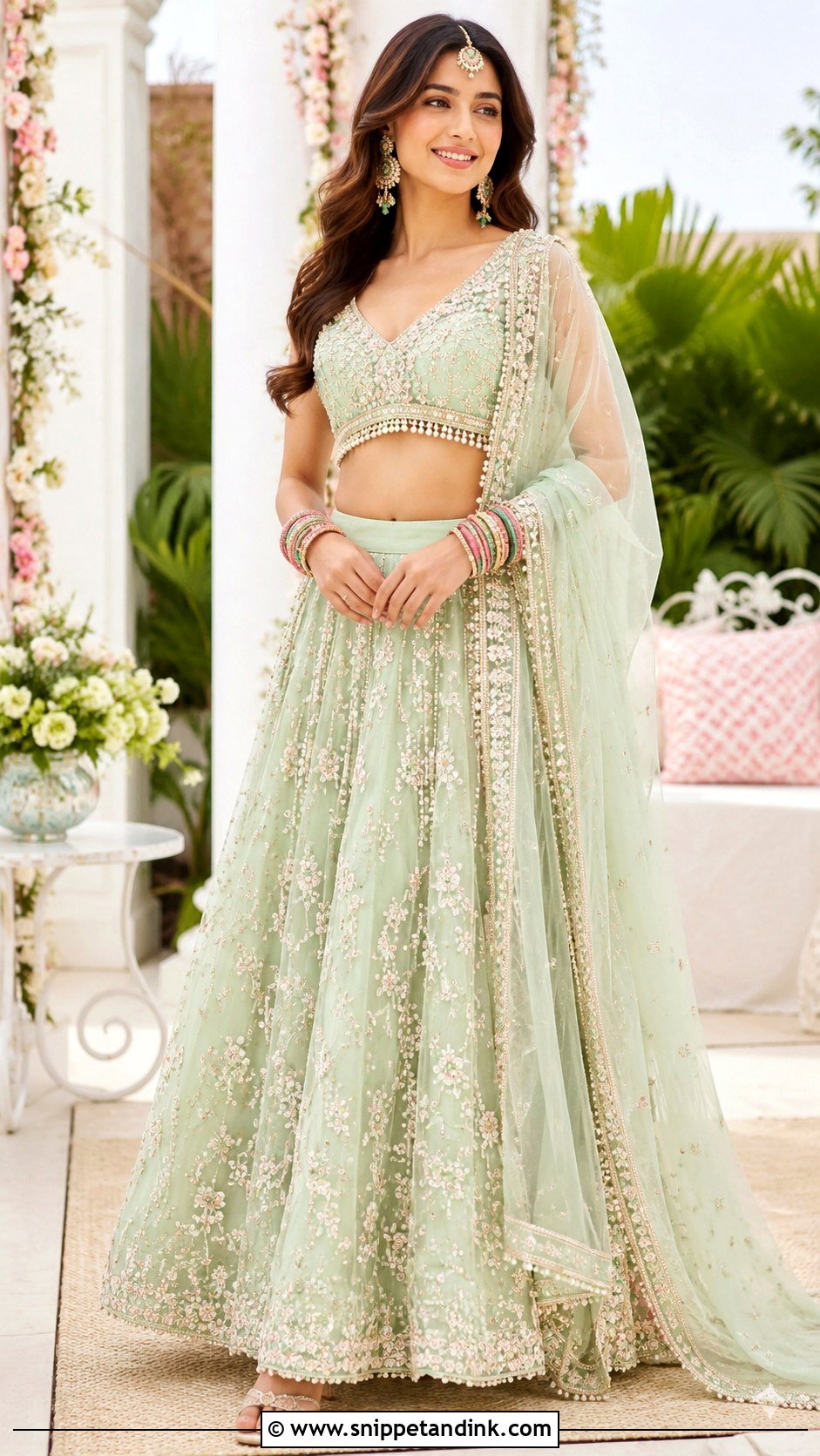 Pastel Lehenga For Mehndi Function - Snippet and Ink - 25 Dress for Mehndi Function Ideas