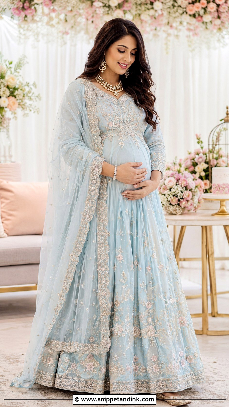 Pastel Lehenga Godh Bharai Outfit - Snippet and Ink - 25 Godh Bharai Outfit Ideas