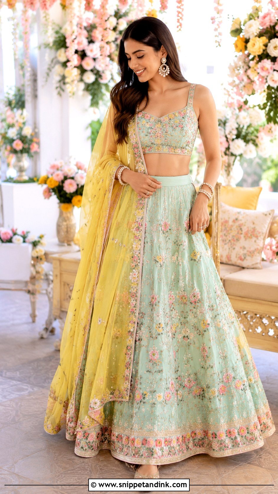 Pastel Lehenga Haldi Carnival Outfit - Snippet and Ink - 25 Haldi Carnival Outfit Ideas