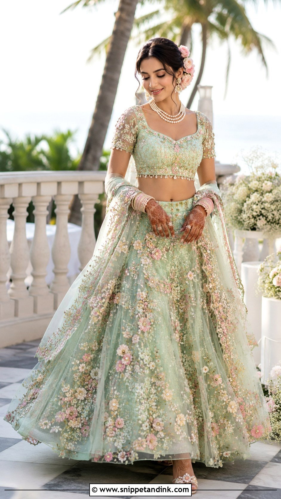 Pastel Lehenga Mehandi Dress for Bride - Snippet and Ink - 25 Mehandi Dress for Bride Ideas