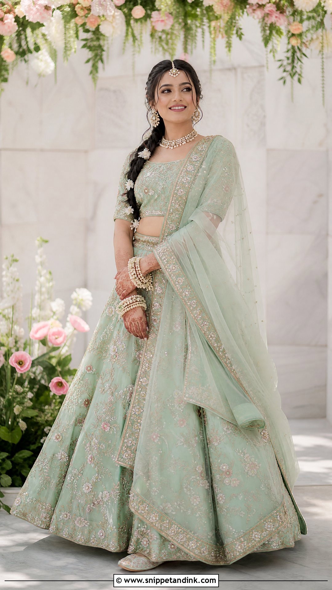 Pastel Lehenga Pellikuthuru Look - Snippet and Ink - 20 Pellikuthuru Look Ideas