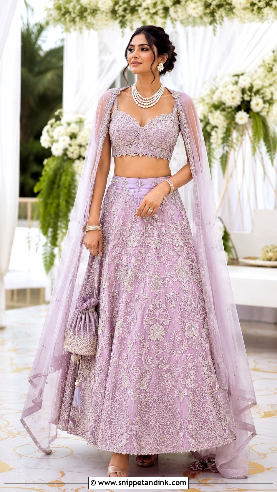 Pastel Lehenga With Cape Bridal Dupatta - Snippet and Ink - 20 Bridal Dupatta Style Ideas