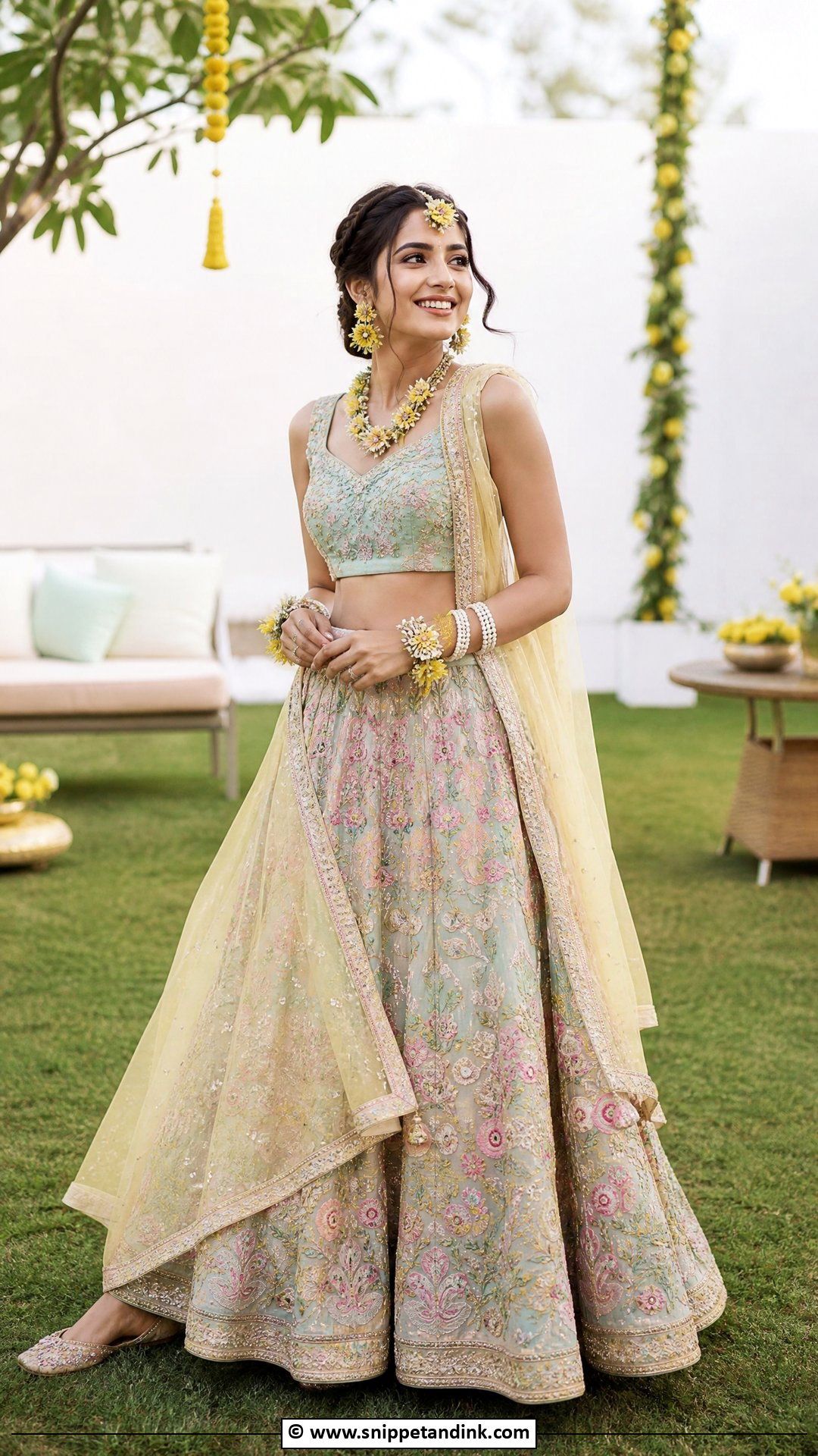 Pastel Lehenga for Haldi Bride - Snippet and Ink - 35 Haldi Outfits for Bride