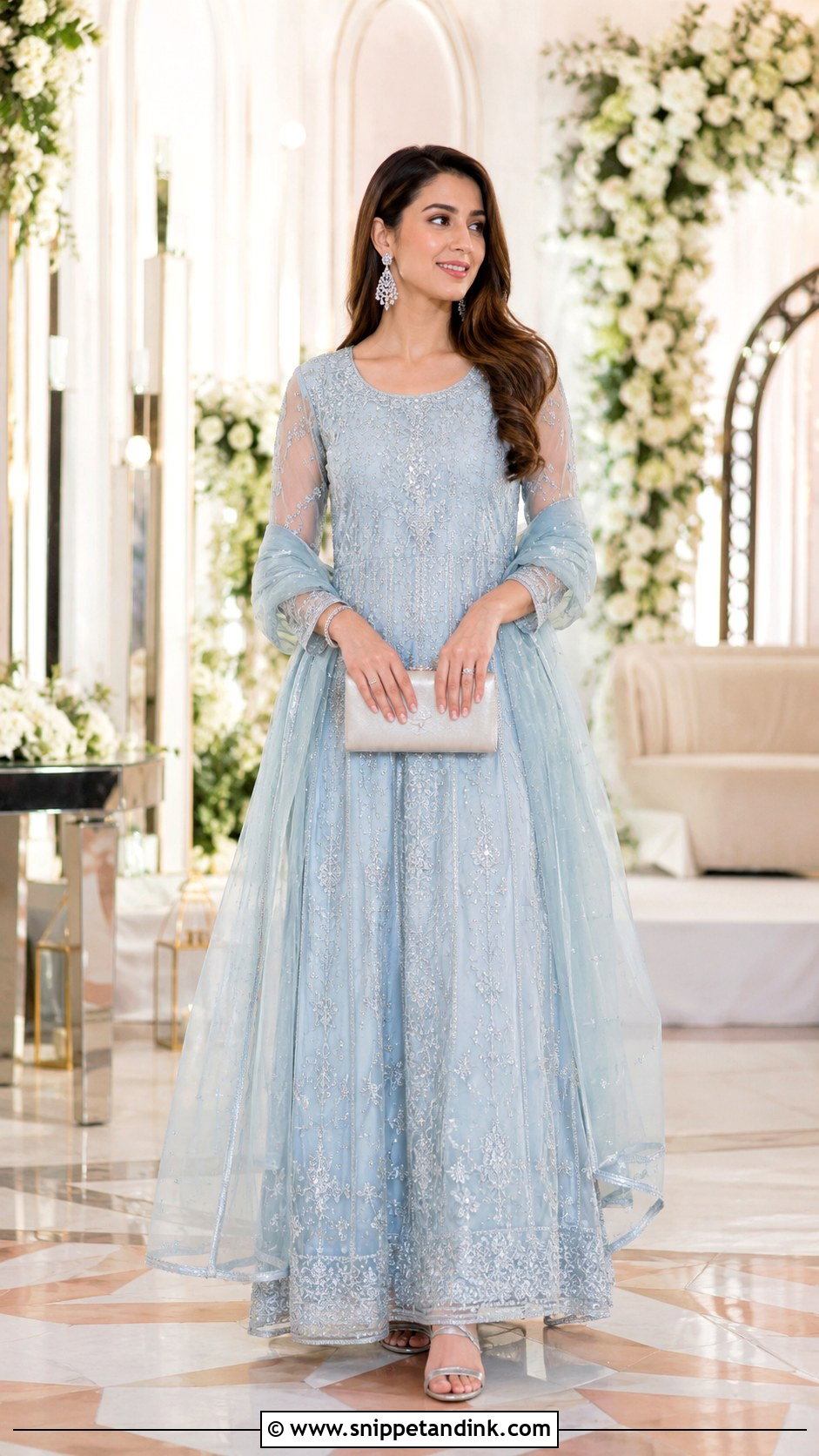 Pastel Maxi Dress For Walima - Snippet and Ink - 25 Pakistani Wedding Dresses Sisters