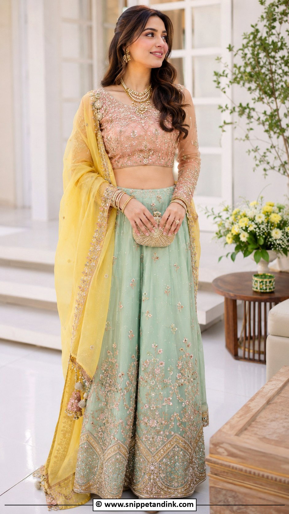 Pastel Mehndi Dress - Snippet and Ink - 30 Pakistani Mehndi Dresses