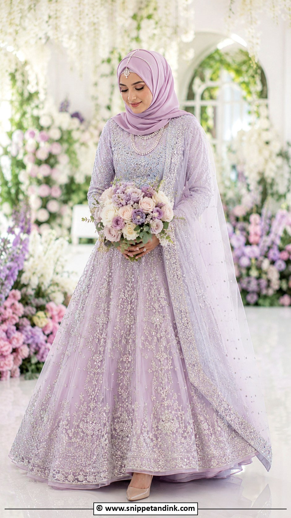 Pastel Muslim Bridal Outfit - Snippet and Ink - 30 Muslim Bridal Ideas