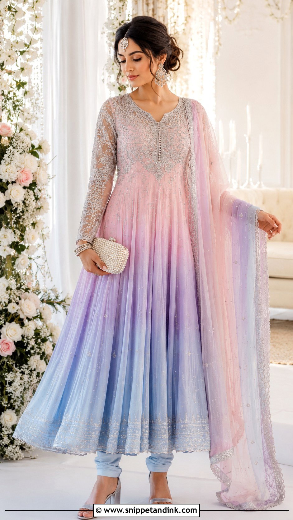 Pastel Ombre Bridal Anarkali Salwar Suit - Snippet and Ink - 20 Bridal Salwar Suits