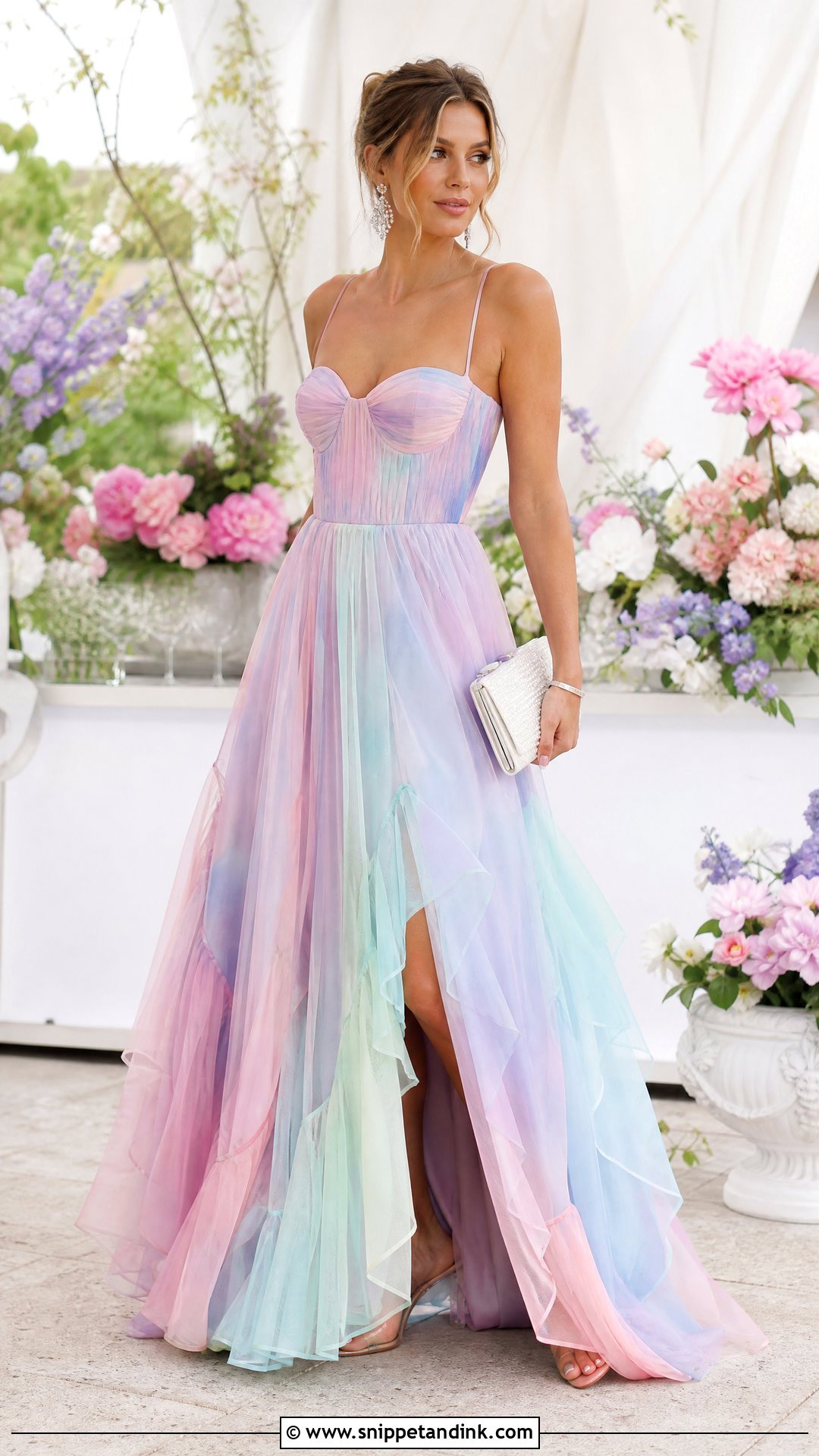 Pastel Ombre Gown With Clear Heels - Snippet and Ink - 25 Ombre Gown Ideas