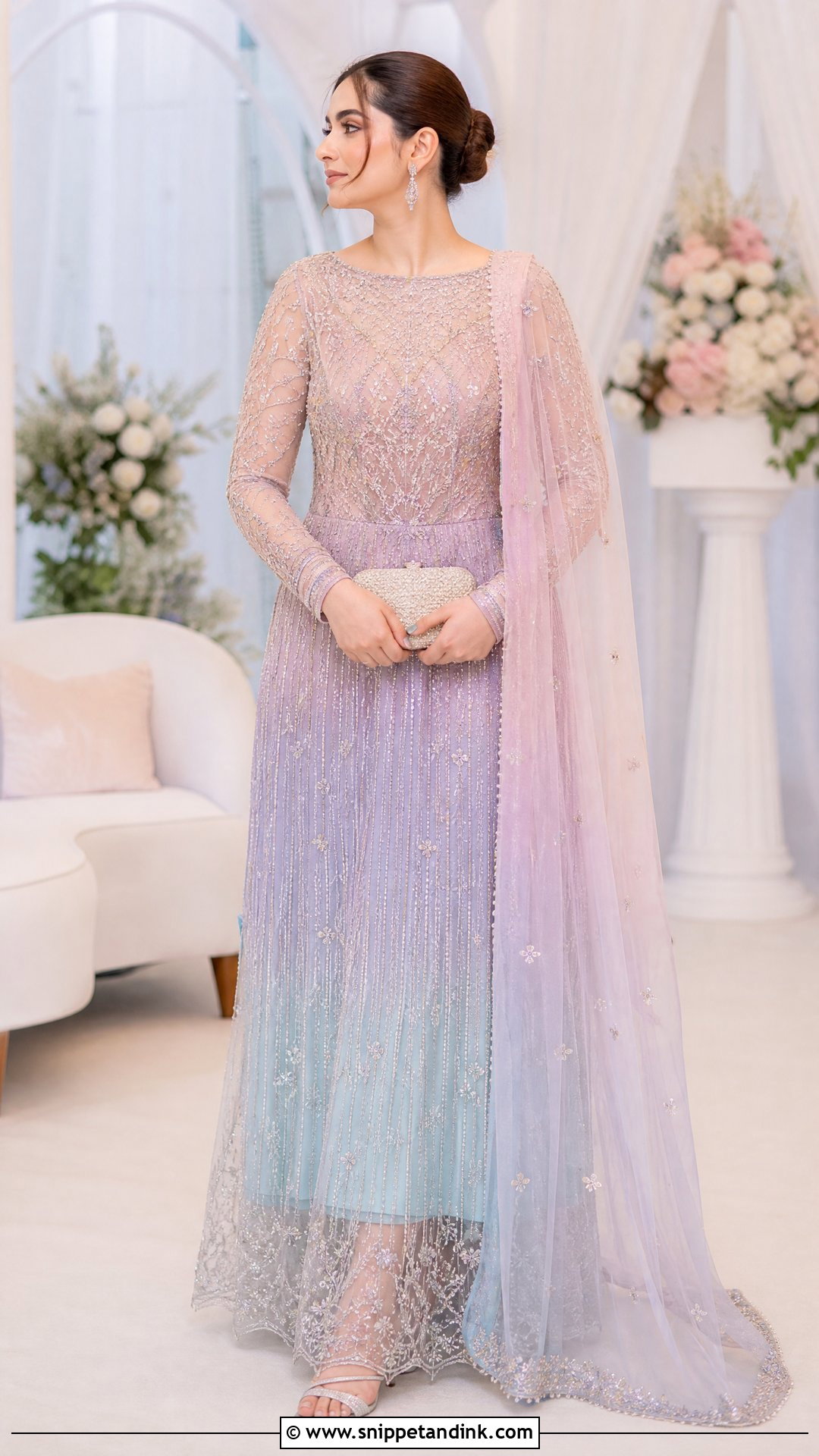 Pastel Ombre Walima Gown - Snippet and Ink - 20 Walima Gown Ideas