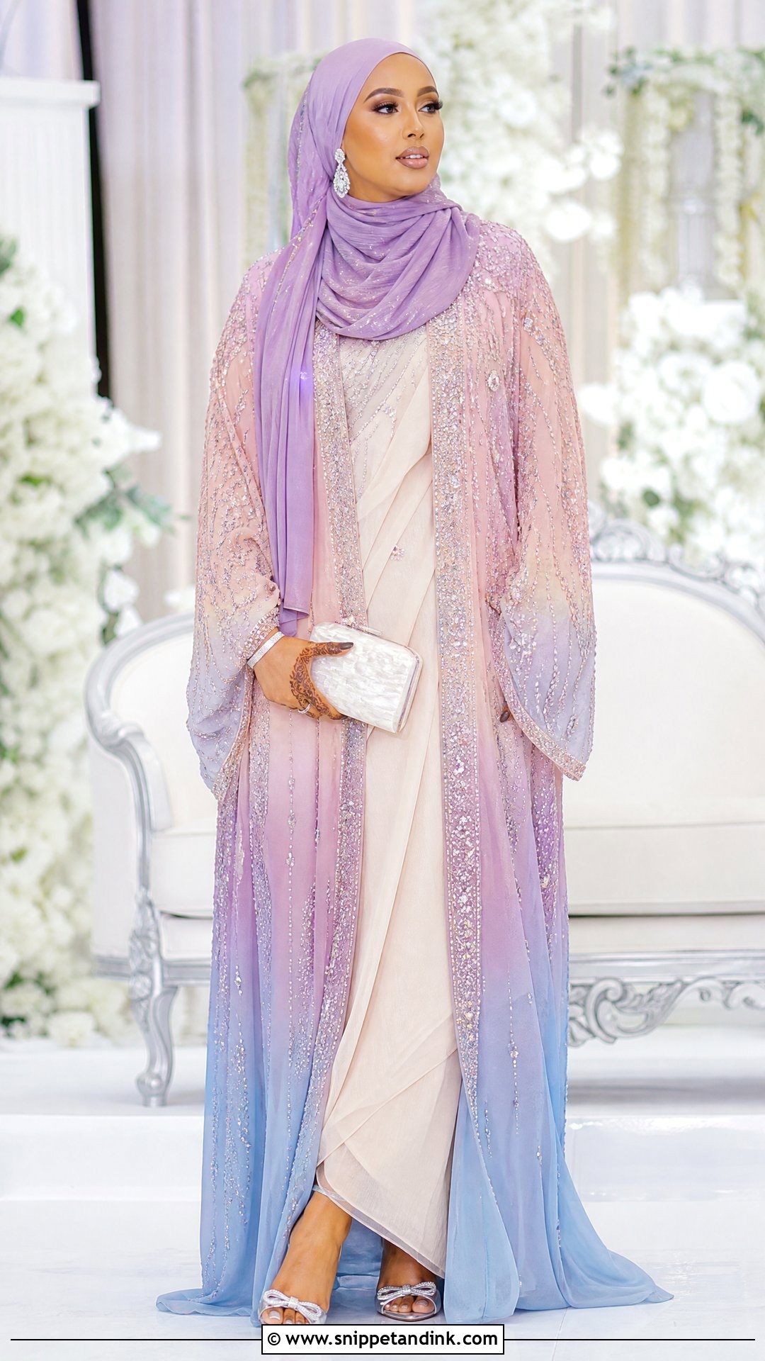 Pastel Ombre Wedding Dirac With Crystal Beading - Snippet and Ink - 20 Wedding Dirac Ideas